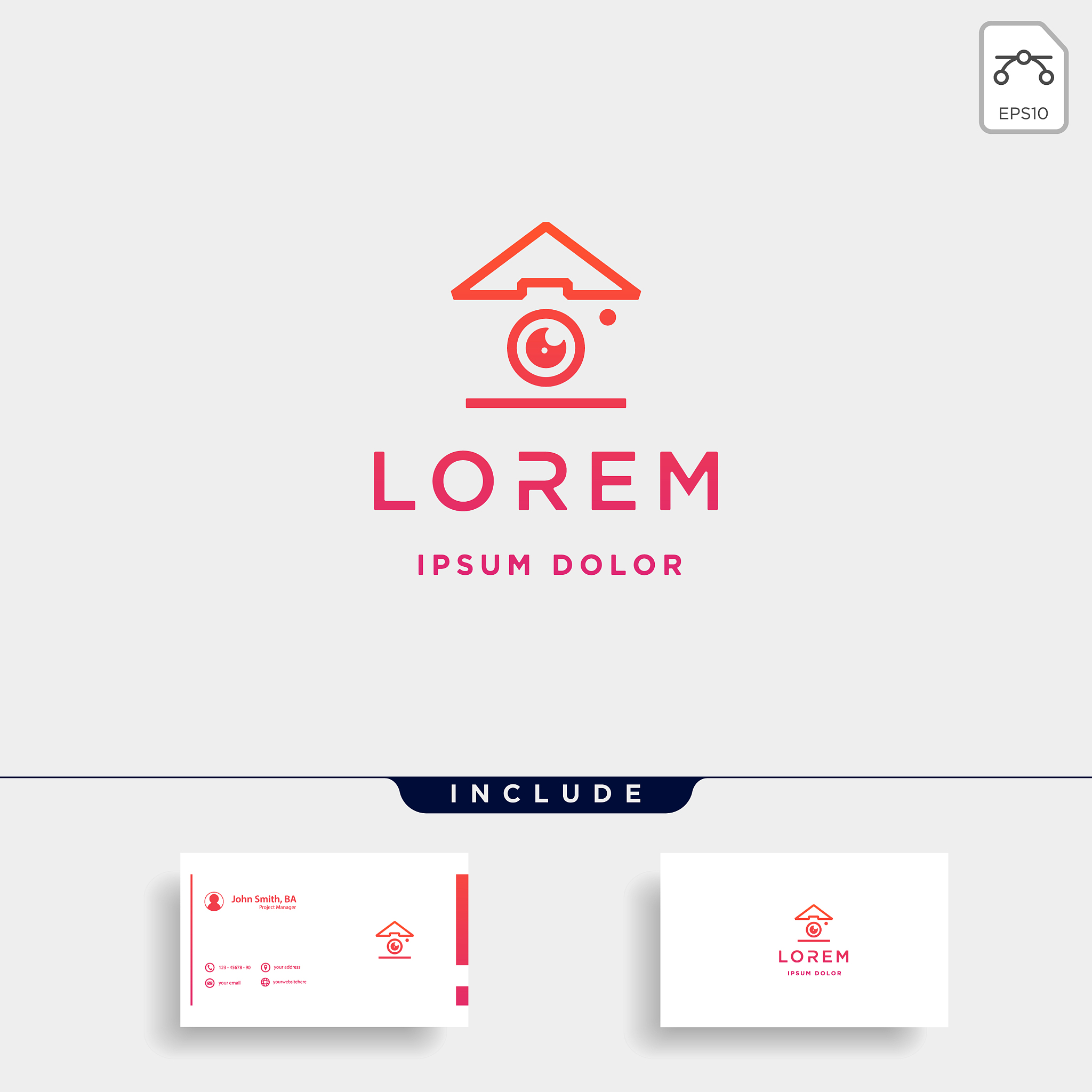 camera home logo template icon design