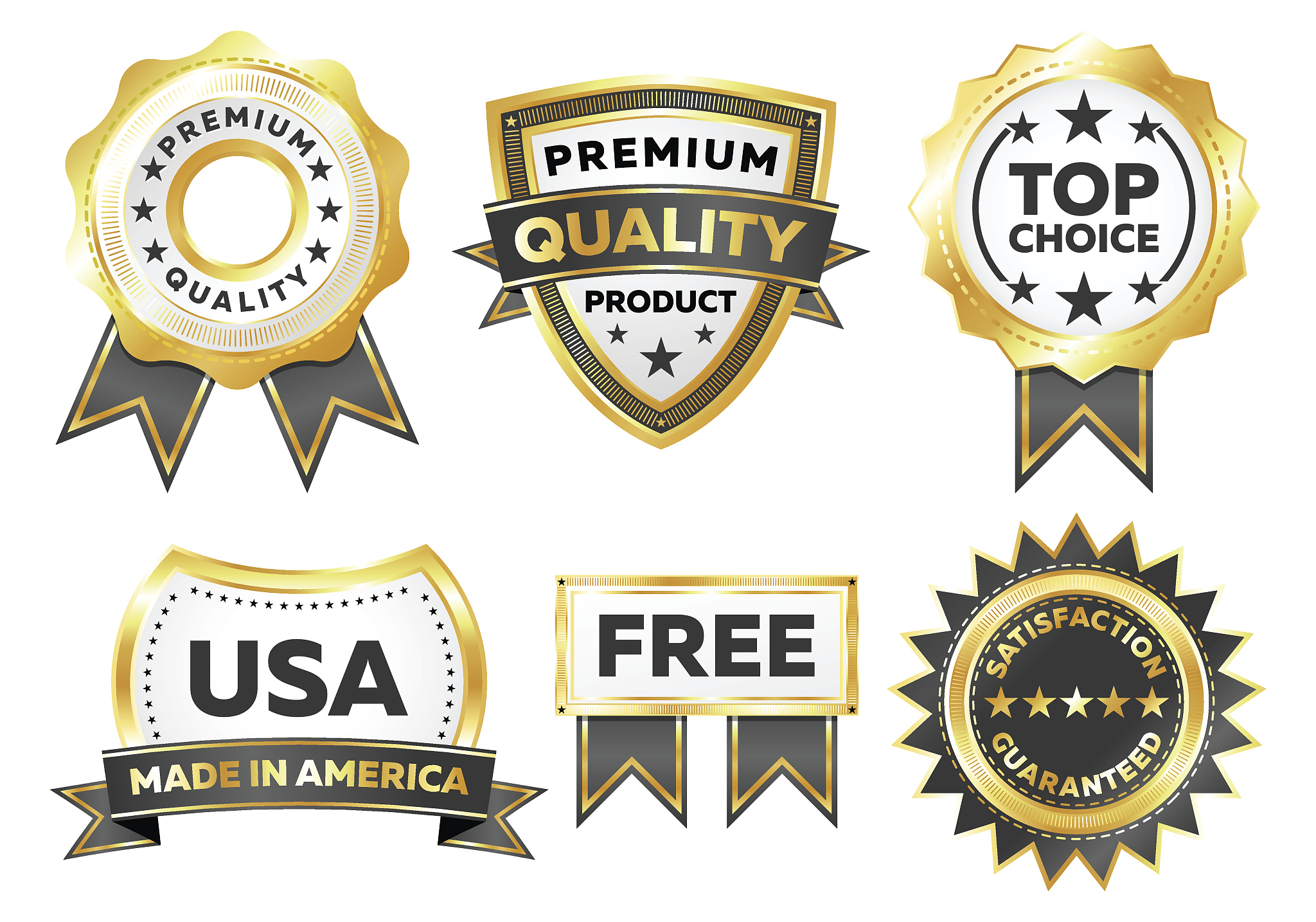 gold vector marketing labels