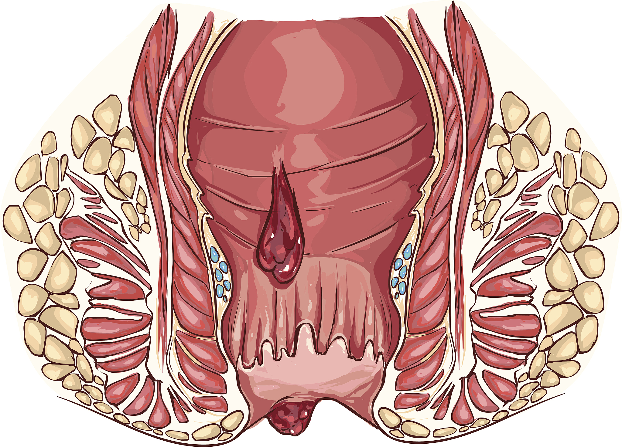 white backround vector illustration of a hemorrhoid