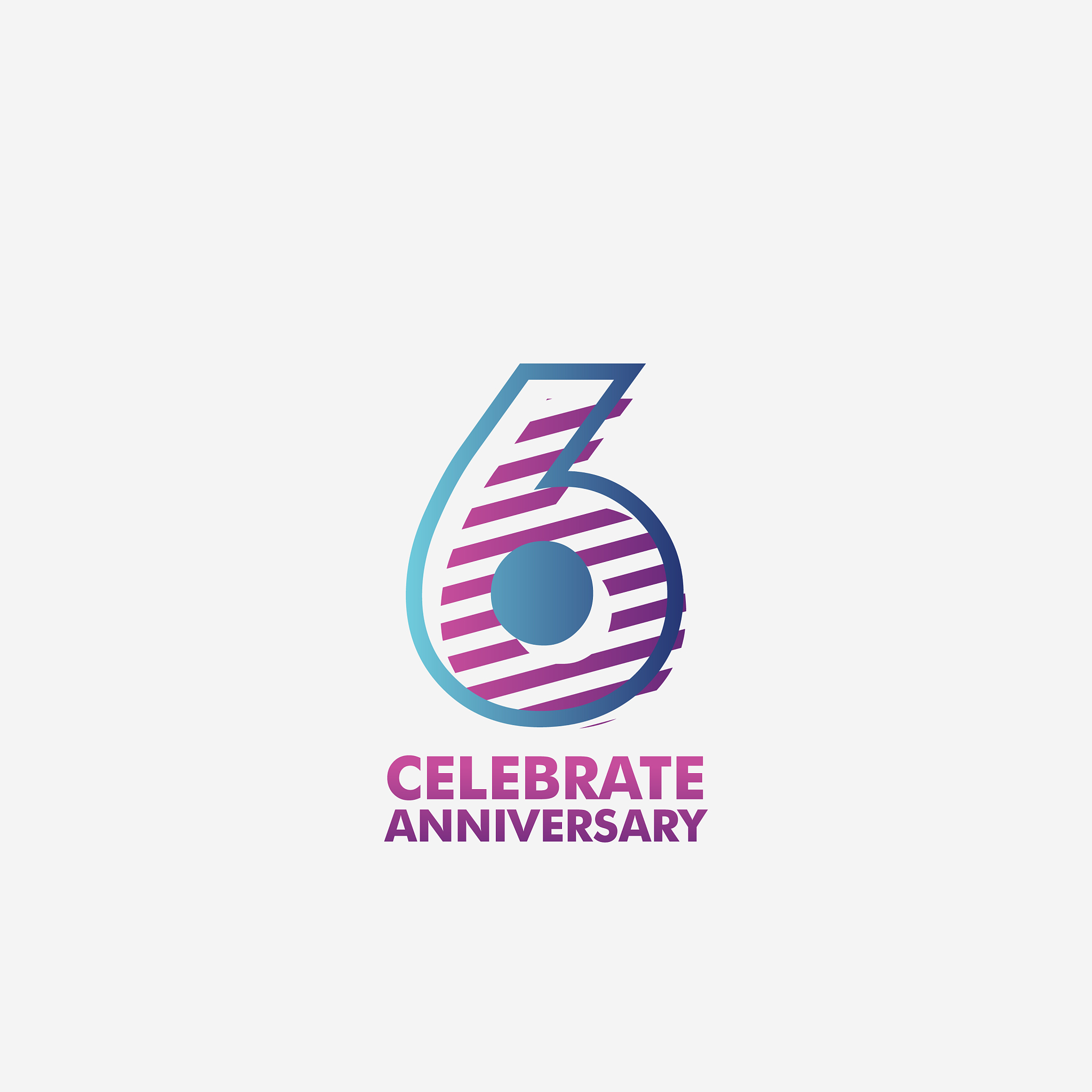 6 years anniversary celebration template design