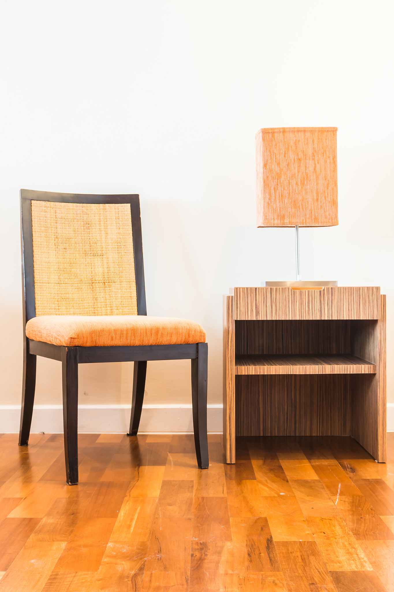 chair and lamp on wood table decoration interior room