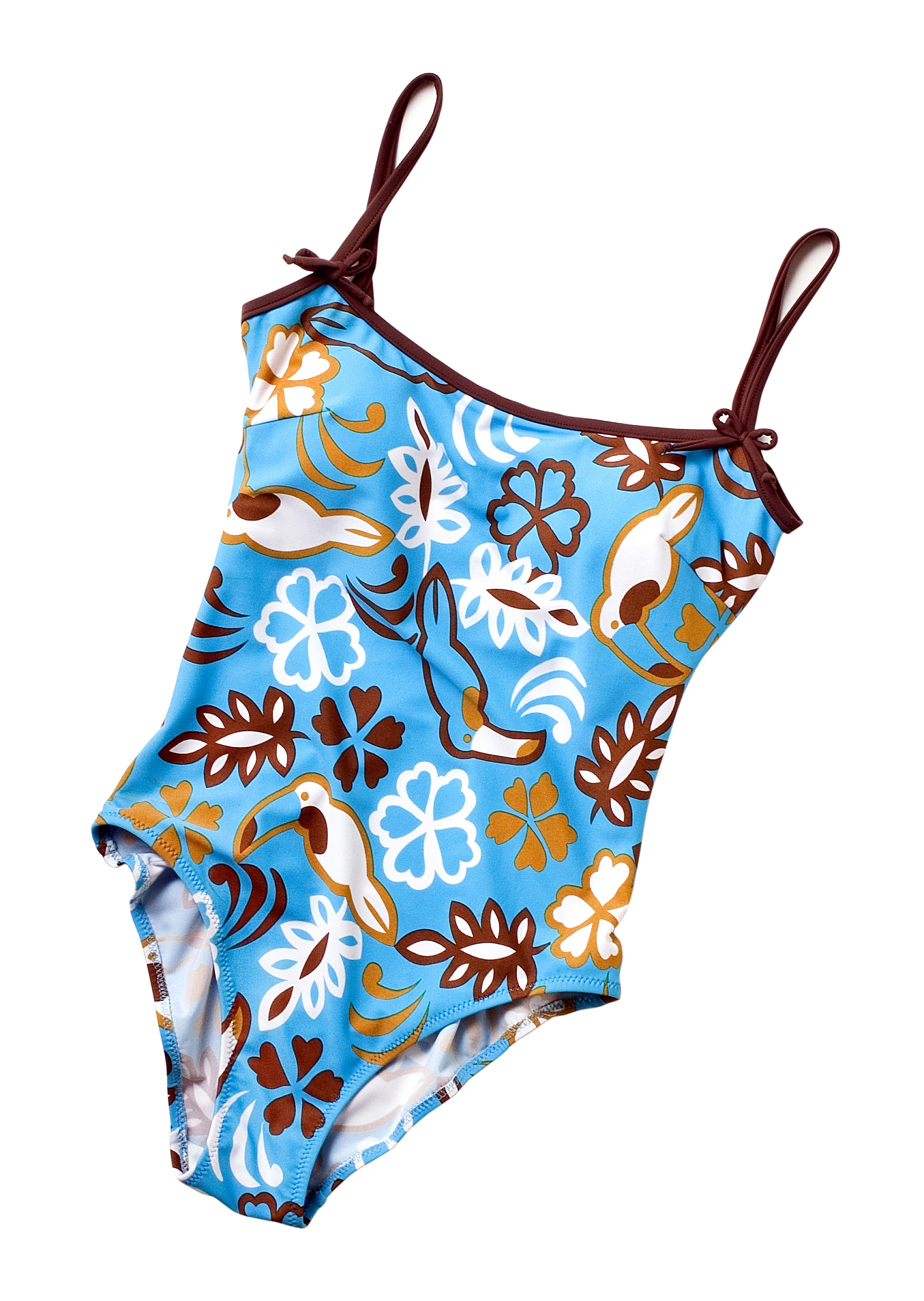 写一件泳衣的英文产品信息品名：比基尼套装面料：锦氨面料卖点描述：撞色拼接产品包含：比基尼套装1