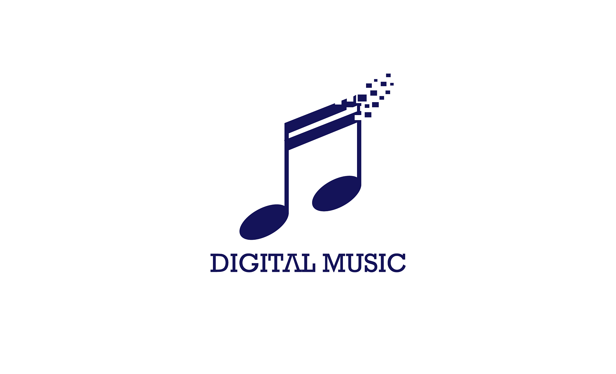 musical notes with digital accents