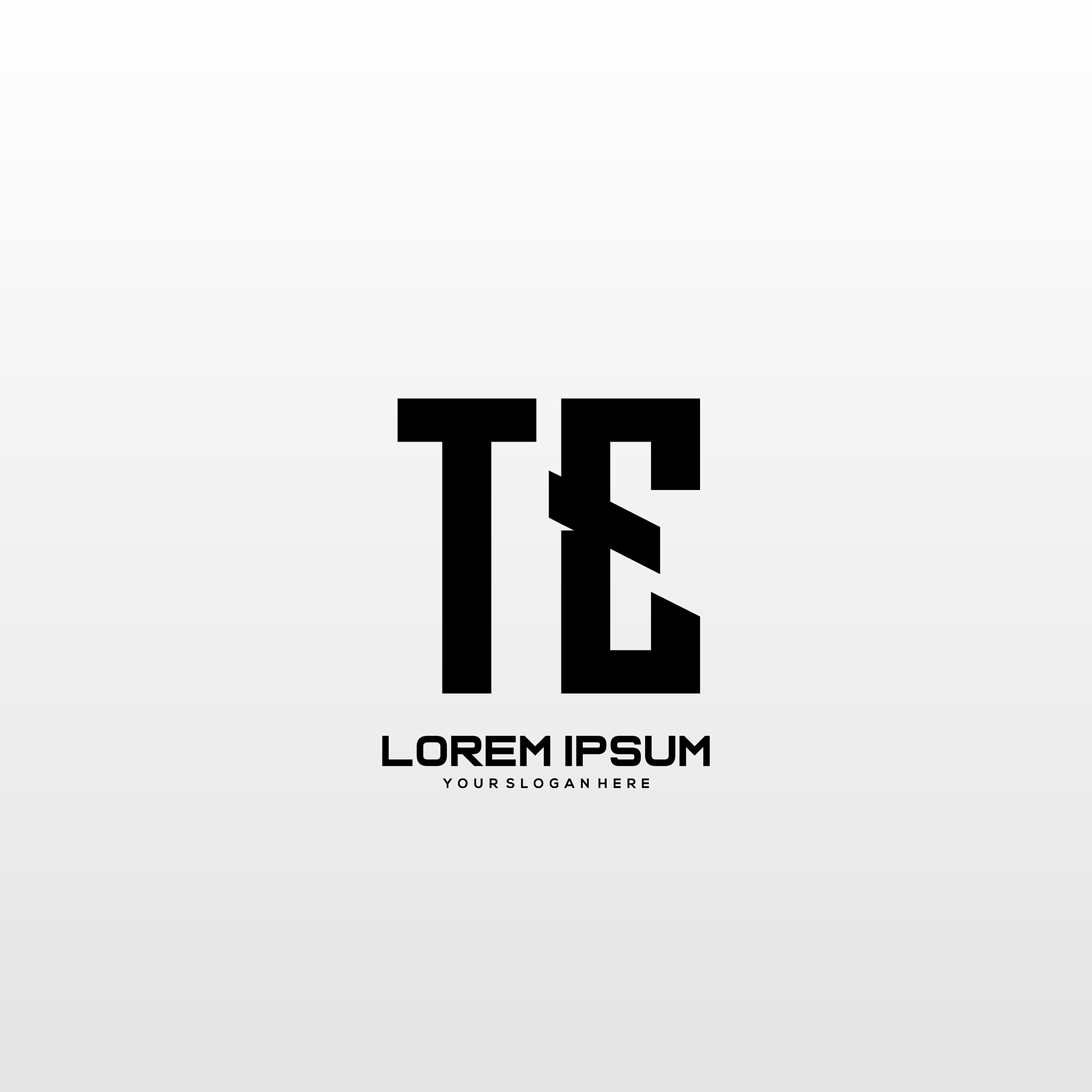 te initial letter minimalist art logo