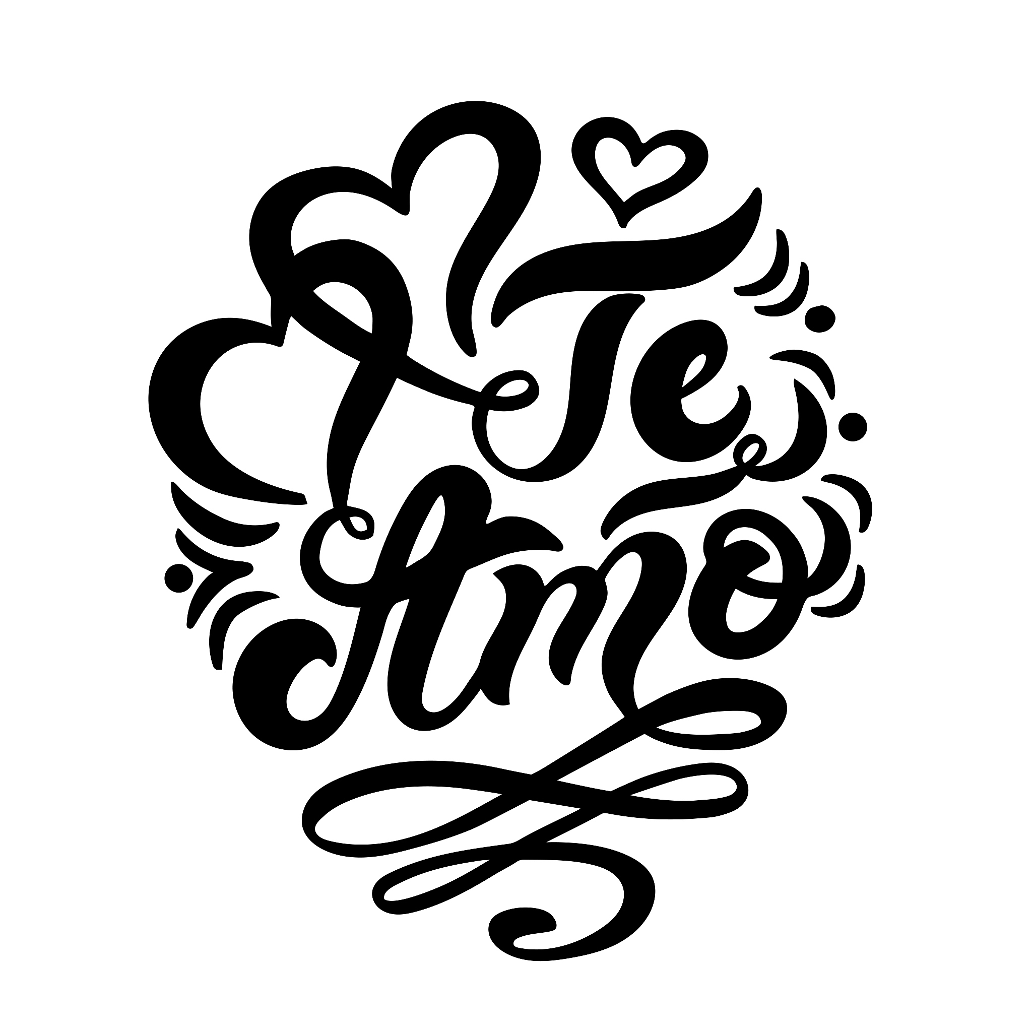 te amo. "i love you" in italian. hand drawn lettering.