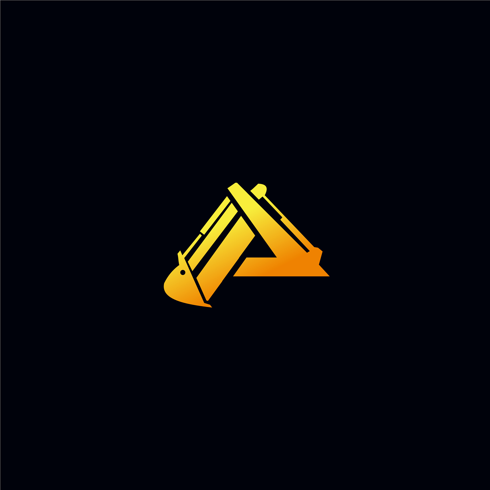 letter p excavator logo design