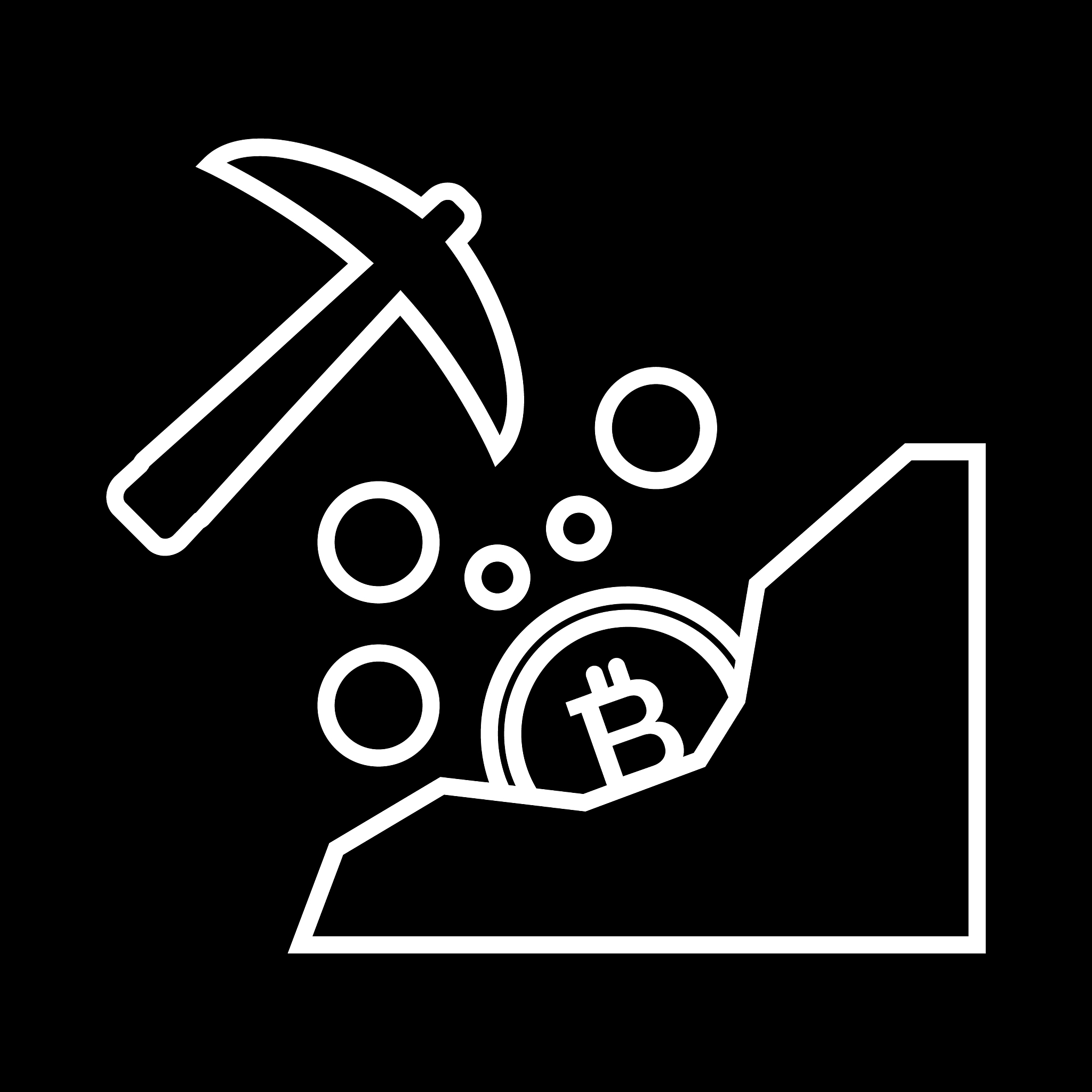 extraction bitcoin line icon