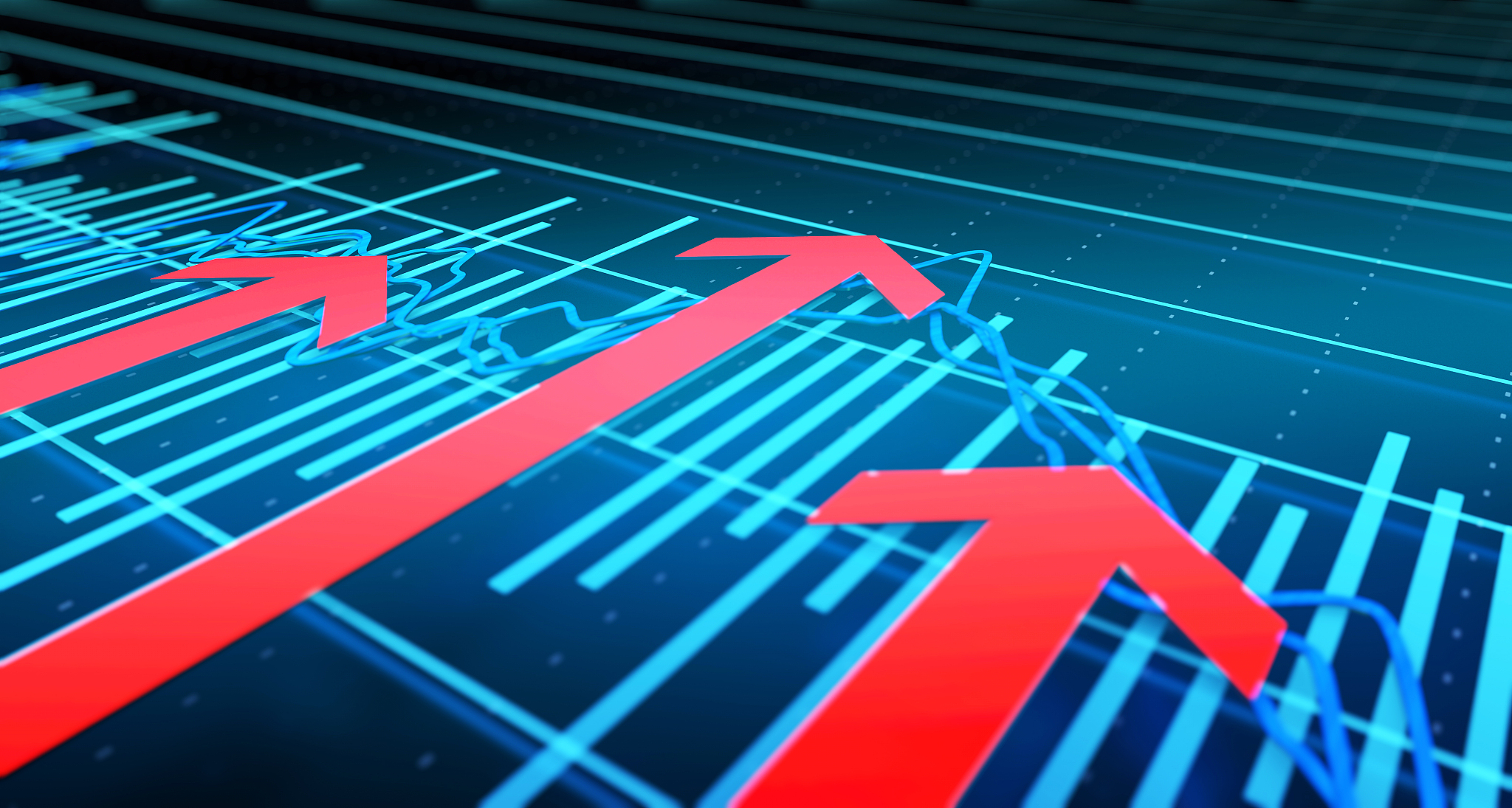 financial economic curve with success arrow, career success and 