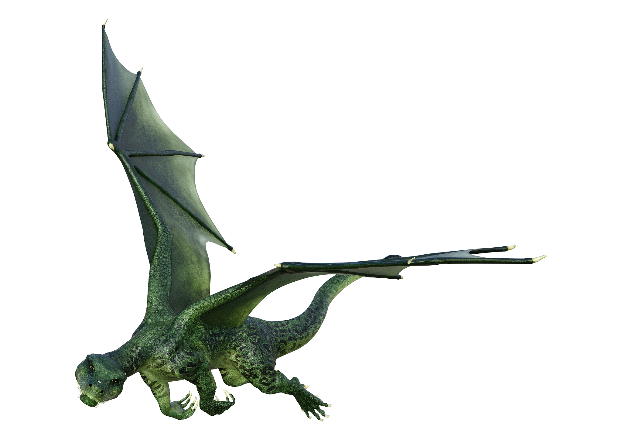 3d illustration fantasy dragon on white