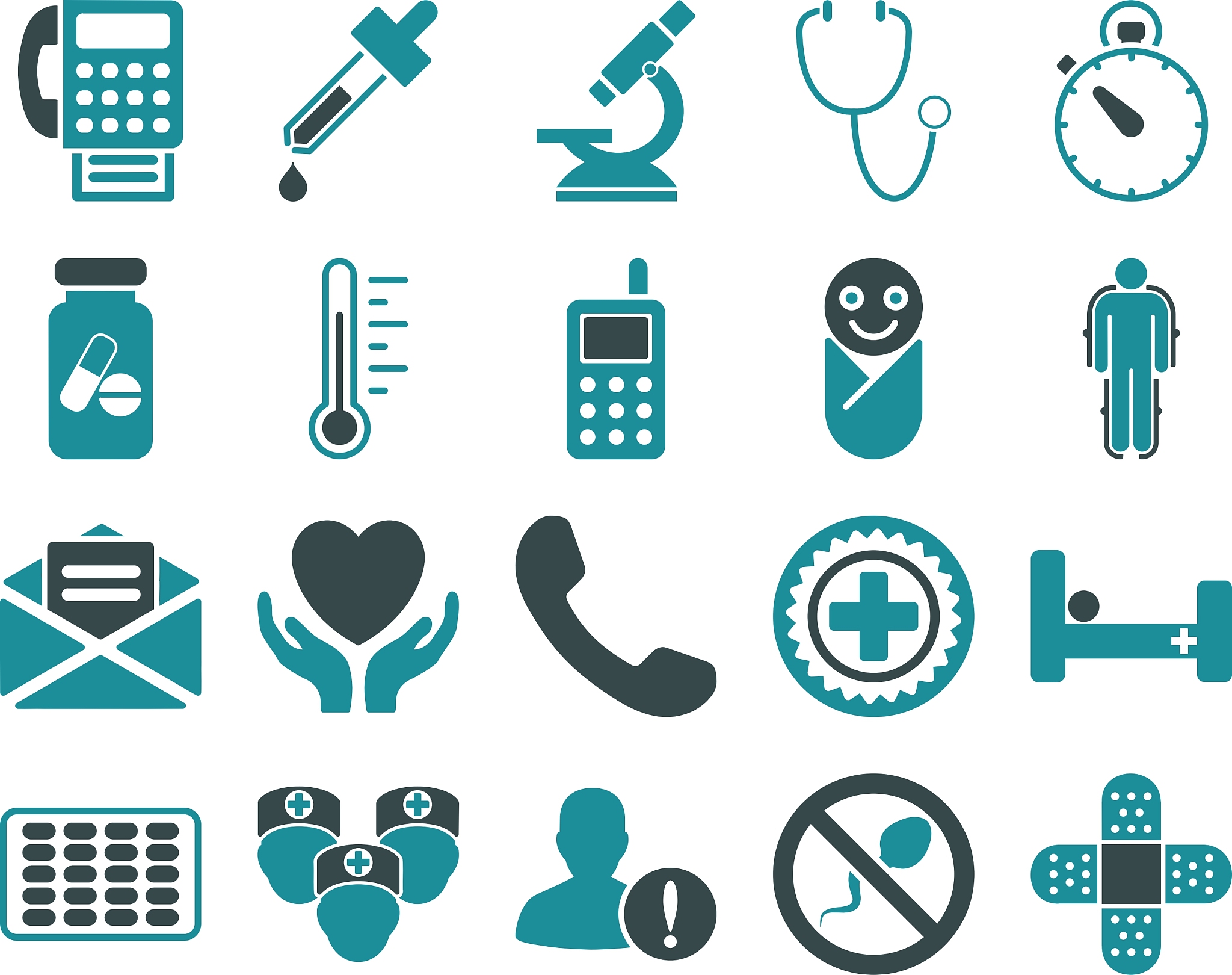 medical bicolor icons