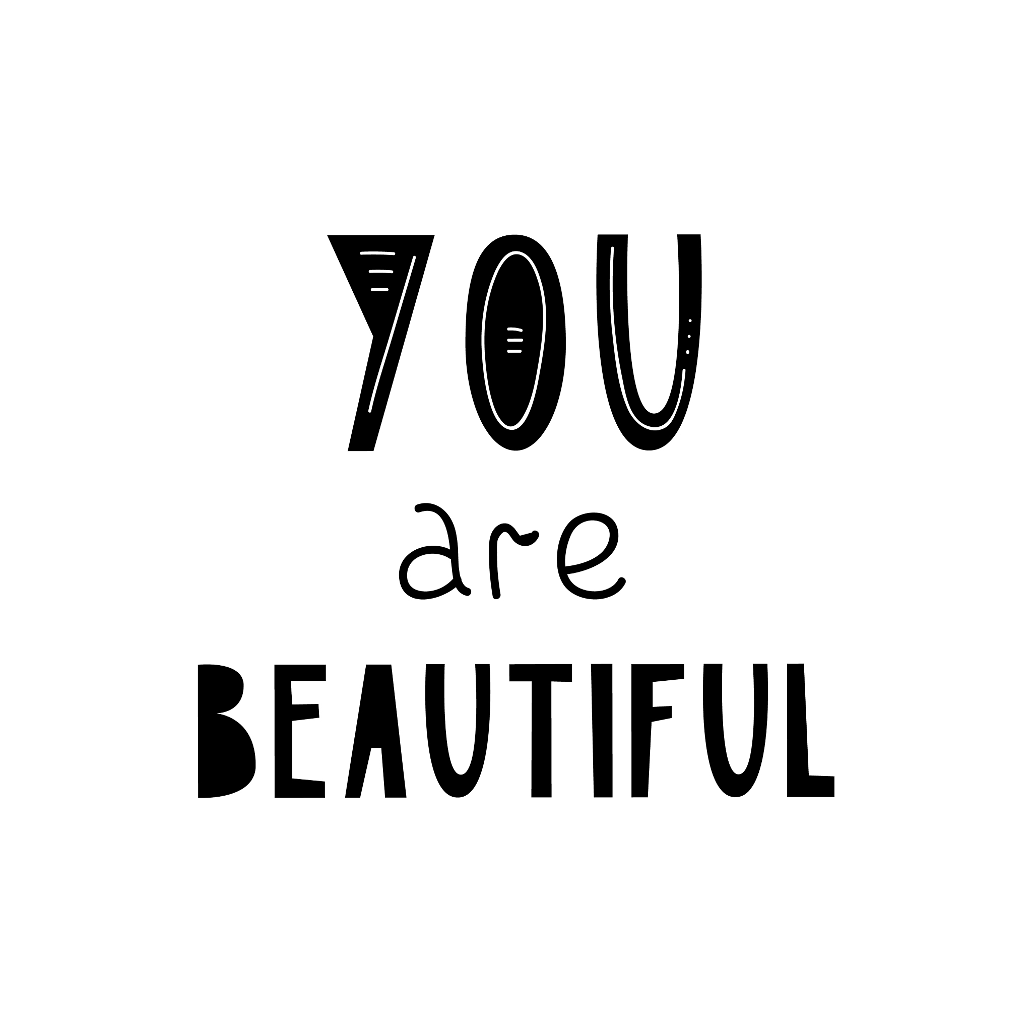 lettering children poster you are beautiful