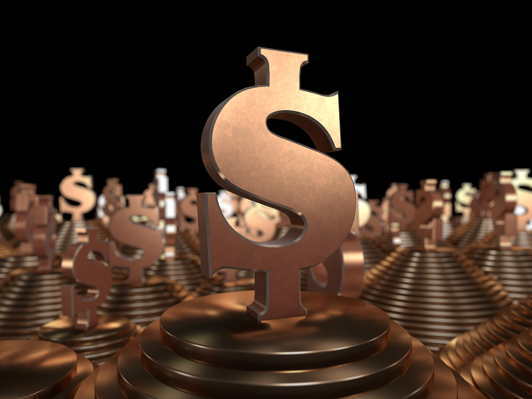 dollar symbol on the pyramid