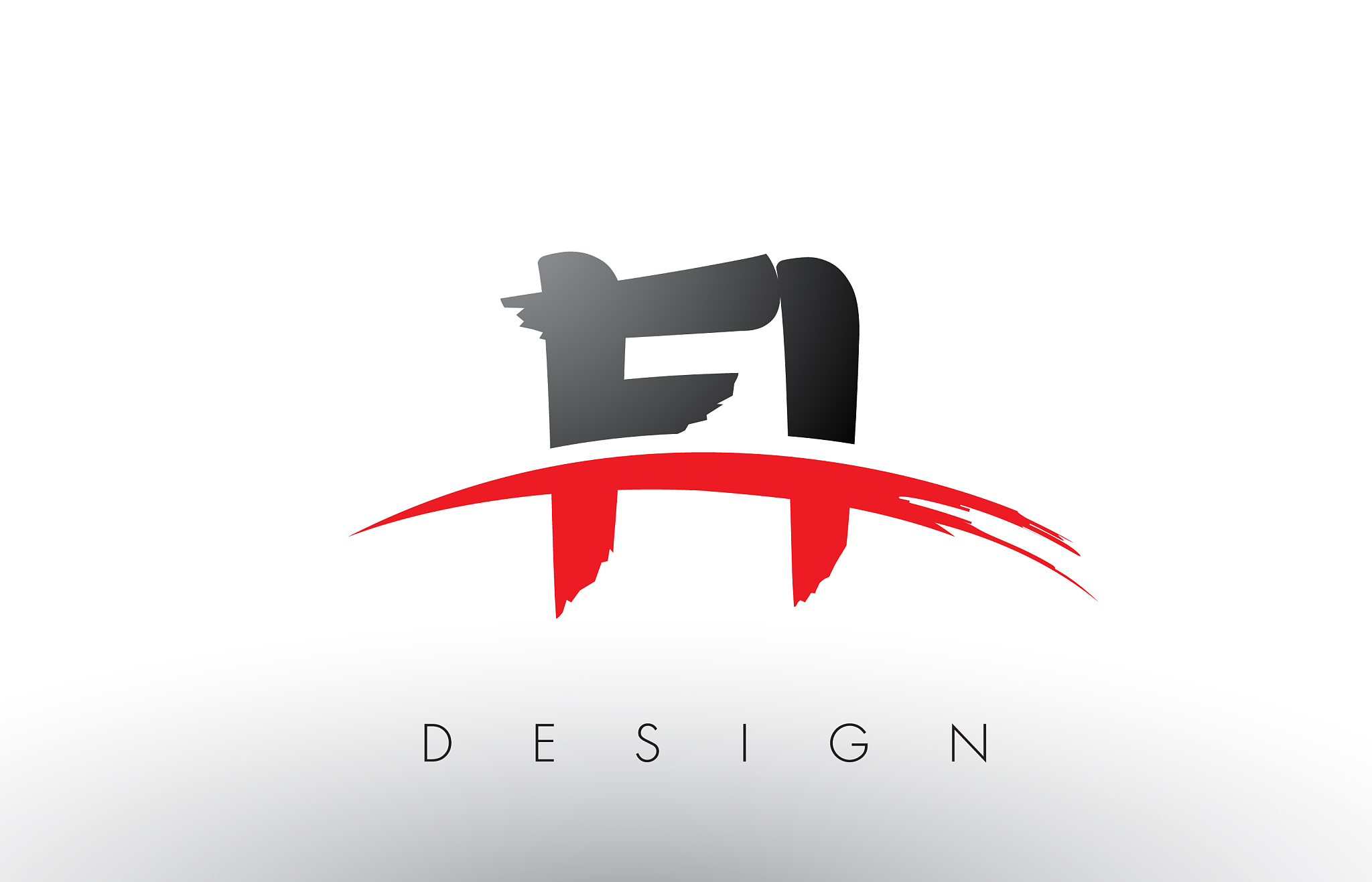 fi f i brush logo letters with red and black
