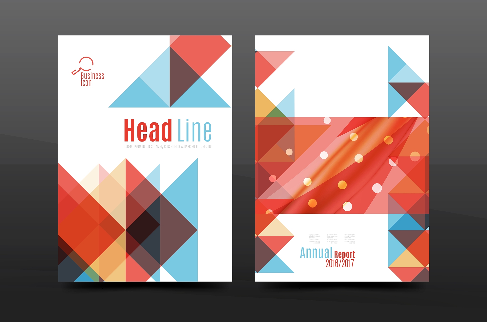 colorful geometry design annual report a4 cover