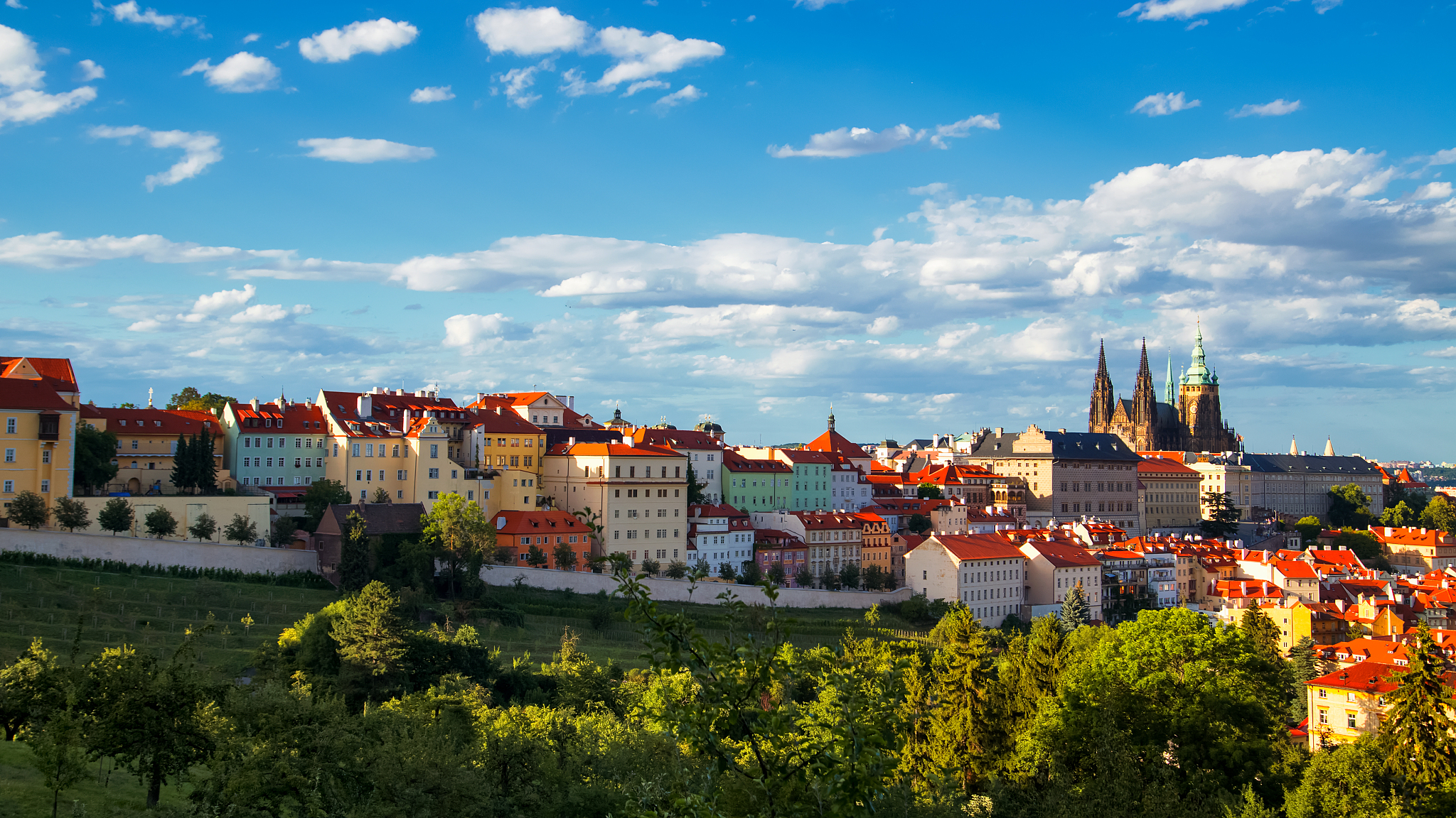 prague at beautiful sunset, czech republic, europe