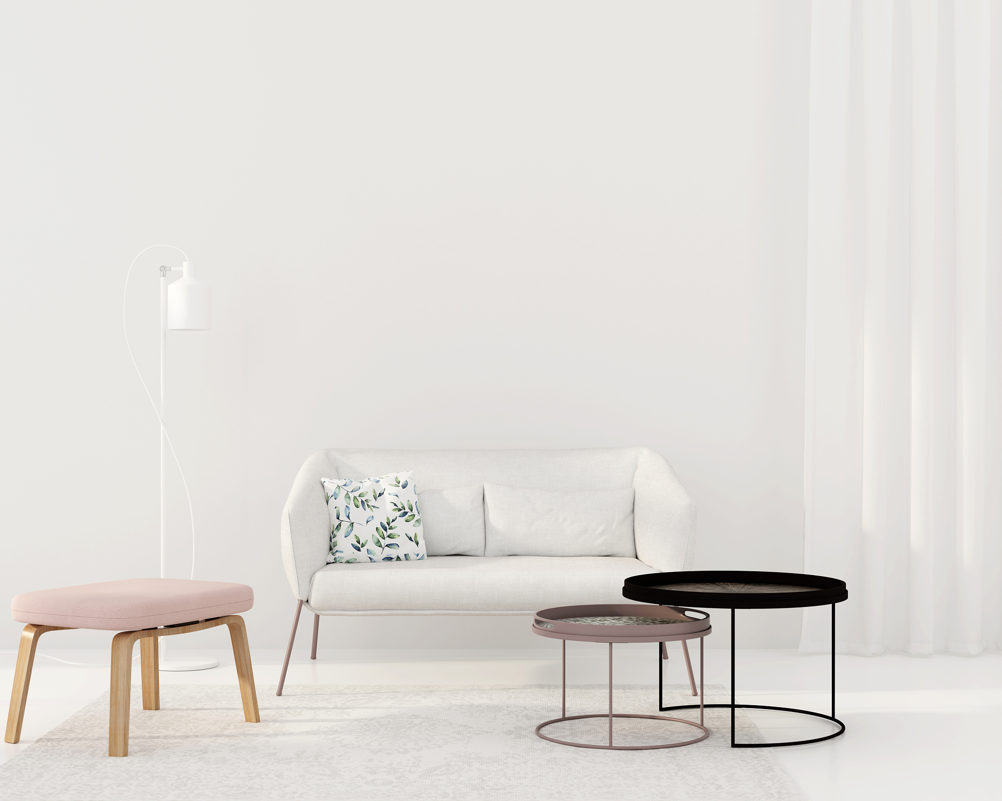 white living room in a modern style