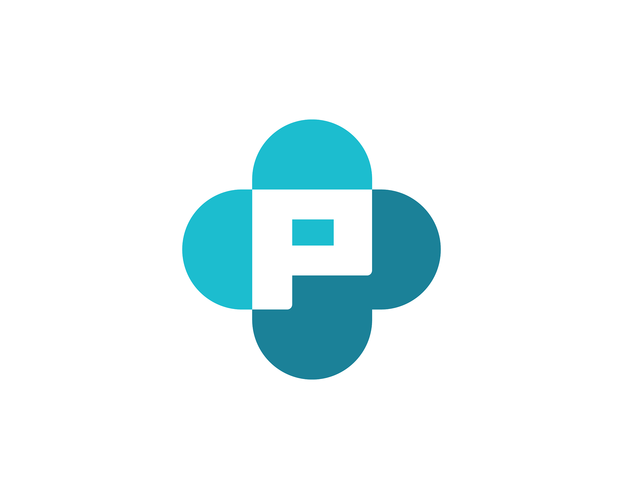 letter p cross plus medical logo icon design