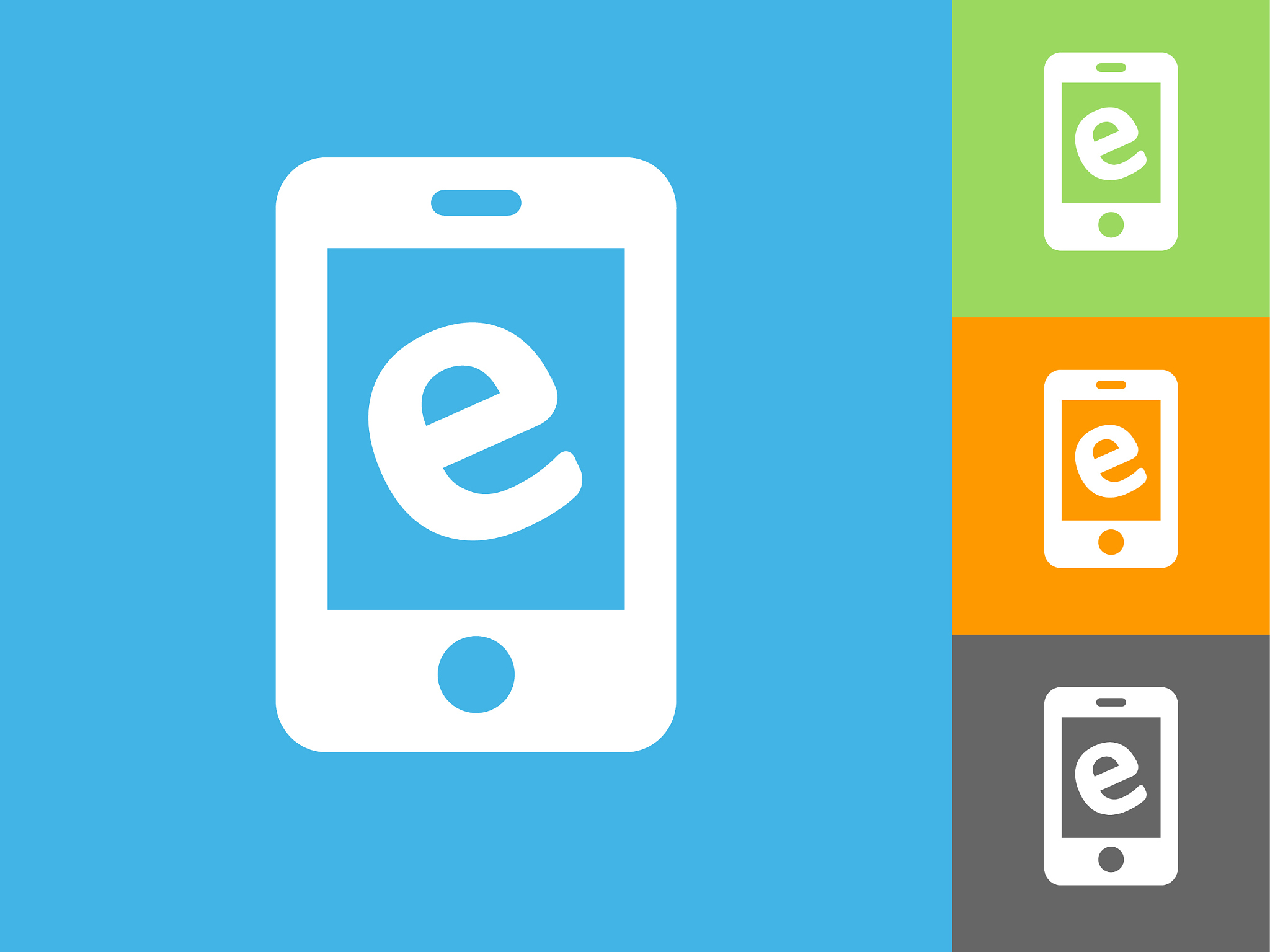 internet phone  flat icon on blue background