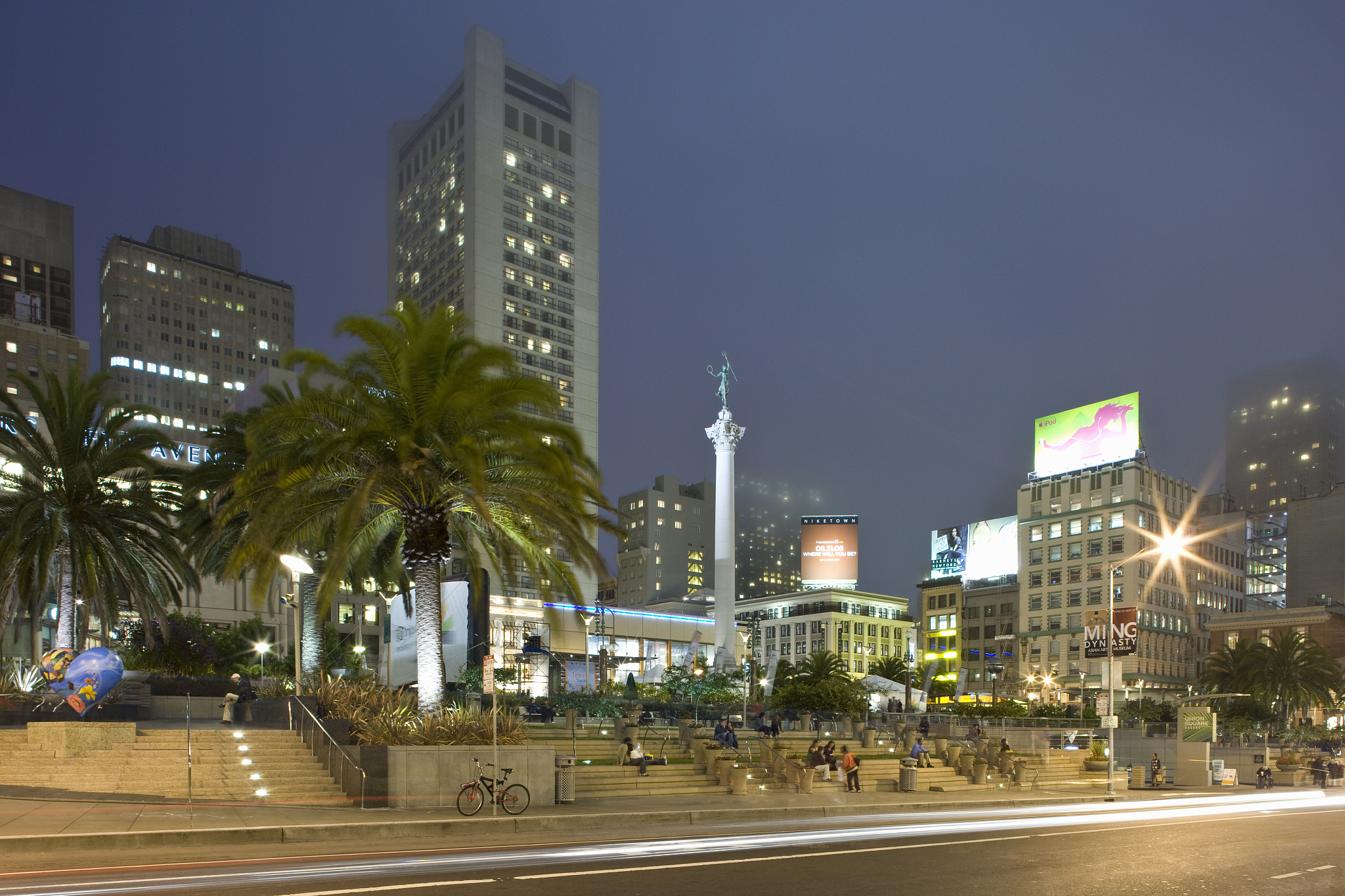 evening scene of union square in san francisco, california, unit