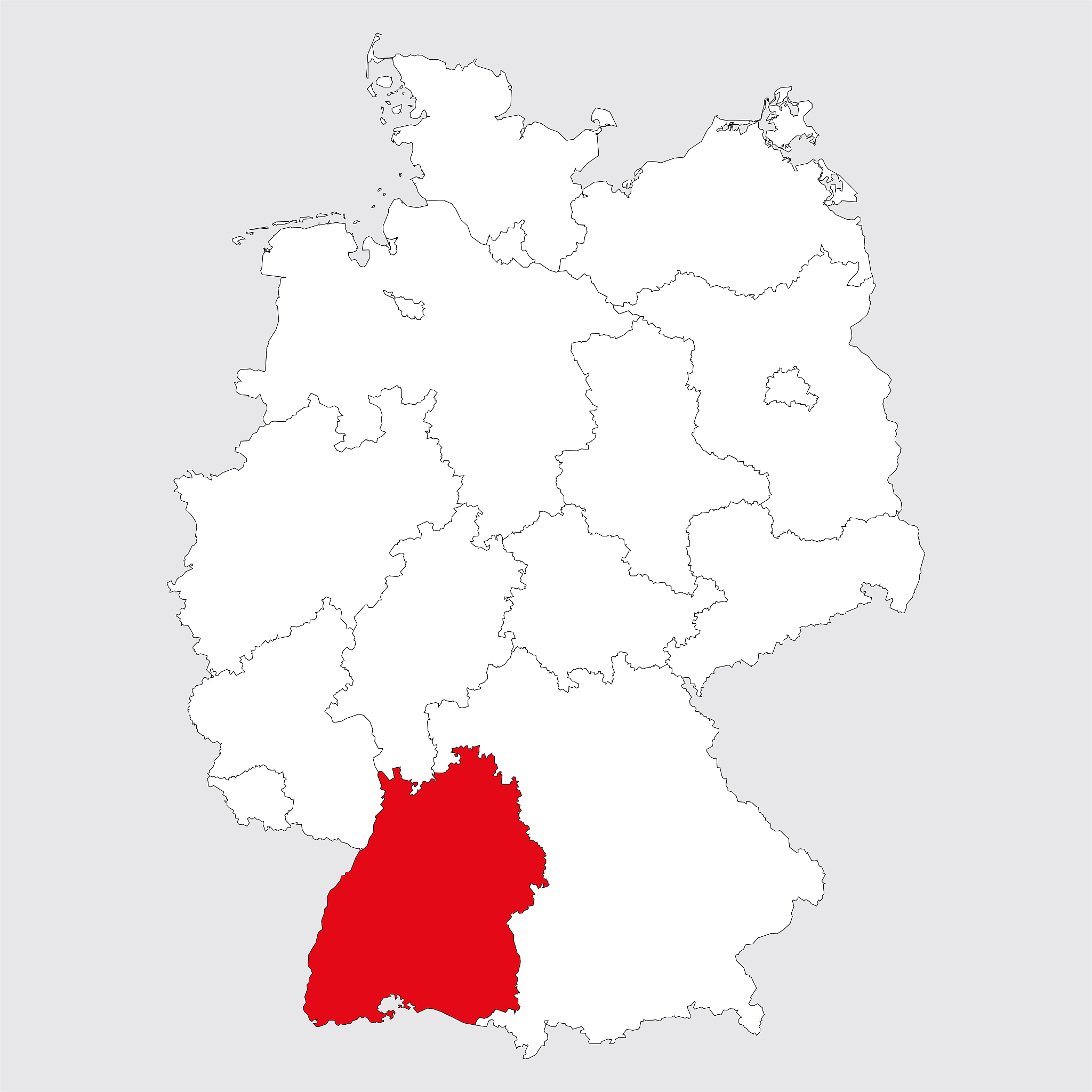 baden wurttemberg province highlighted germany political map.