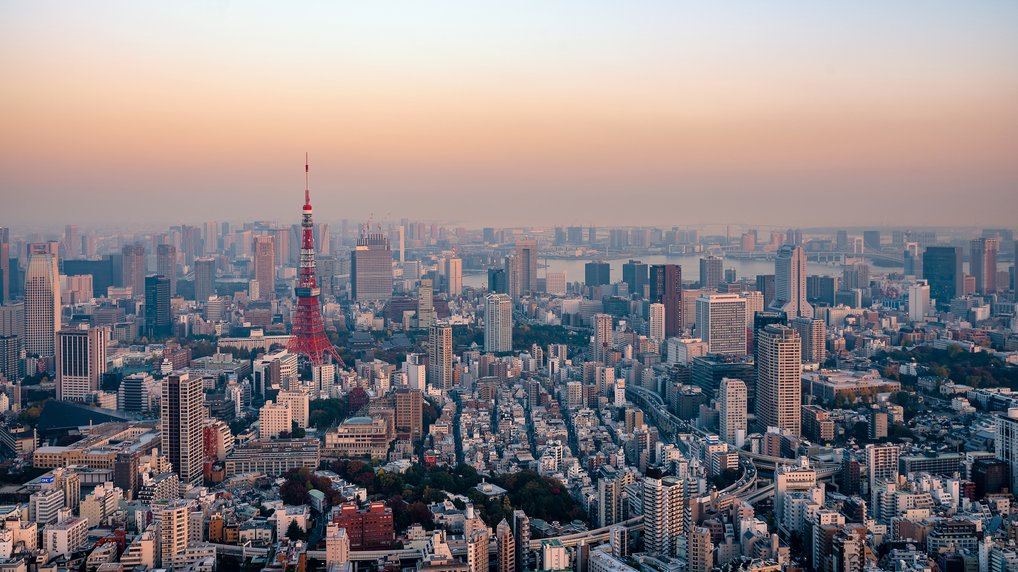 夕照东京塔