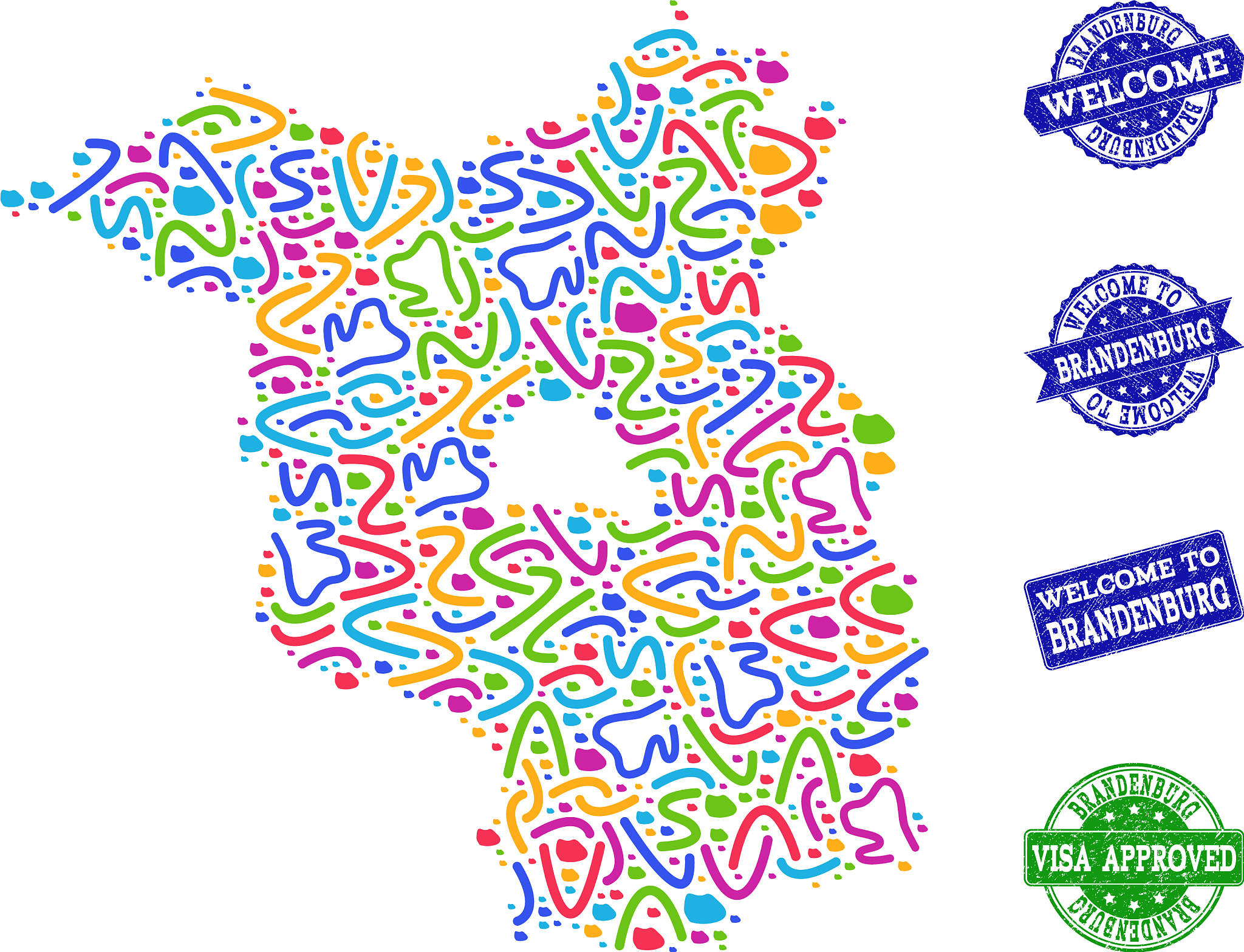 welcome collage of mosaic map of brandenburg state