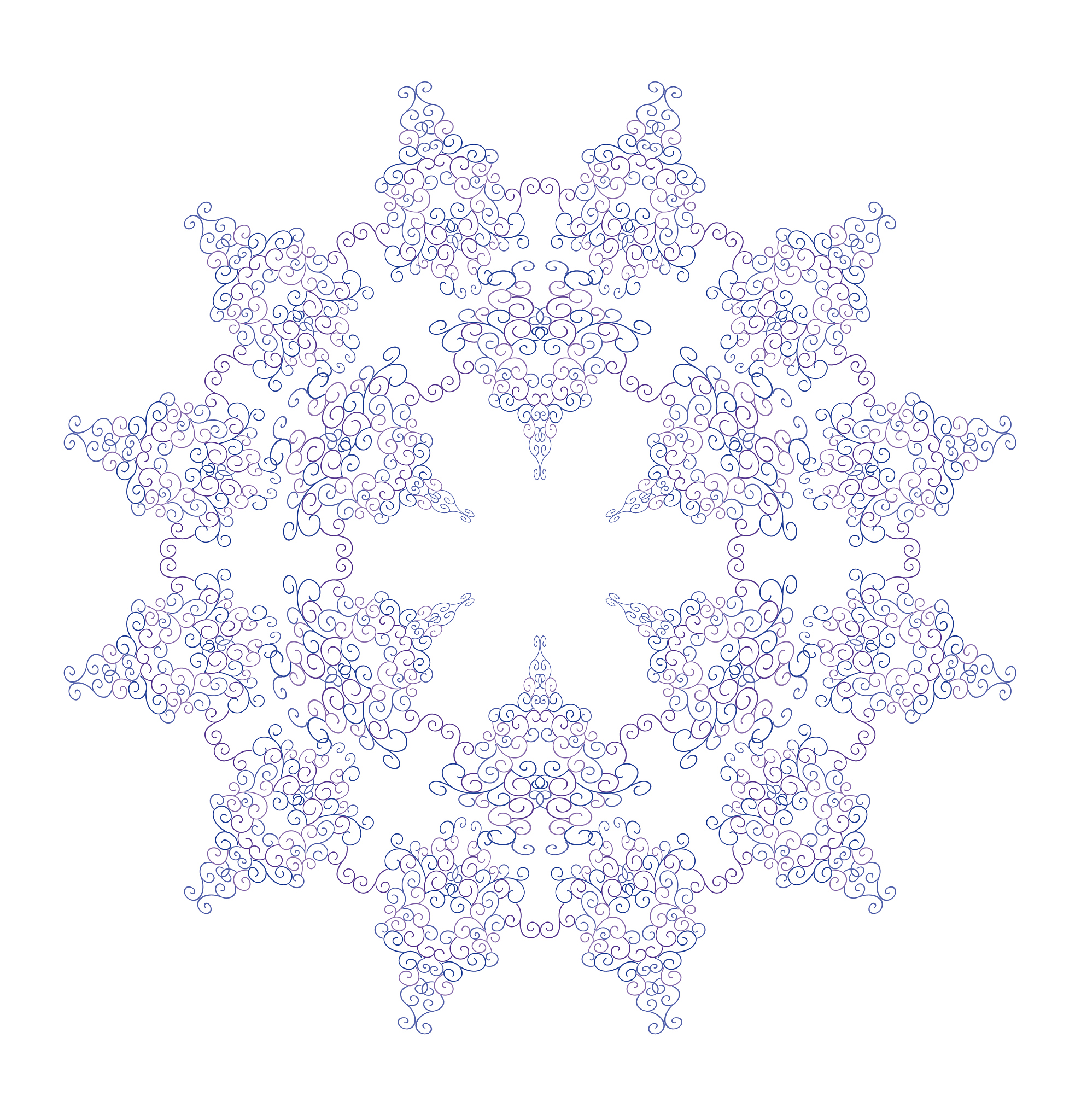 pyhton绘制科赫雪花使其为6个雪花瓣的完整雪花并且每一瓣雪花的颜色不同