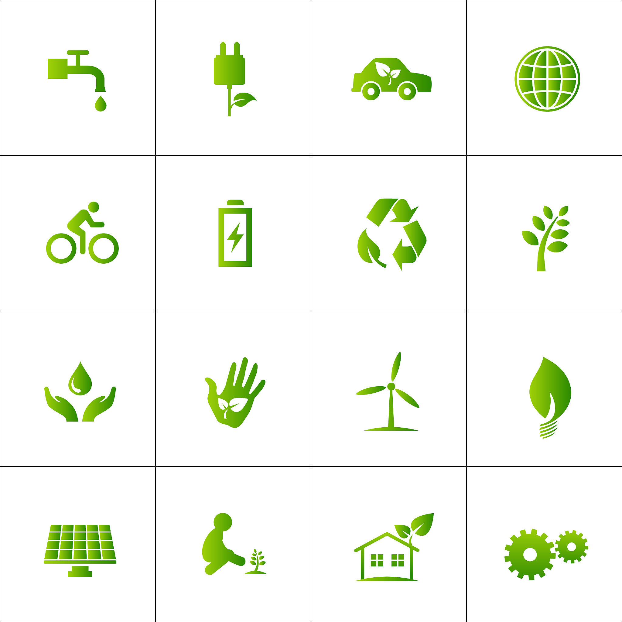 environmental conservation, green living and recycling vector ic