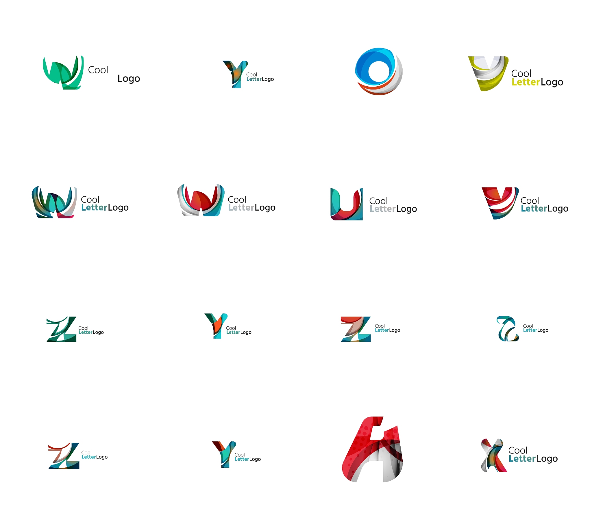 set of universal company logo ideas business icon