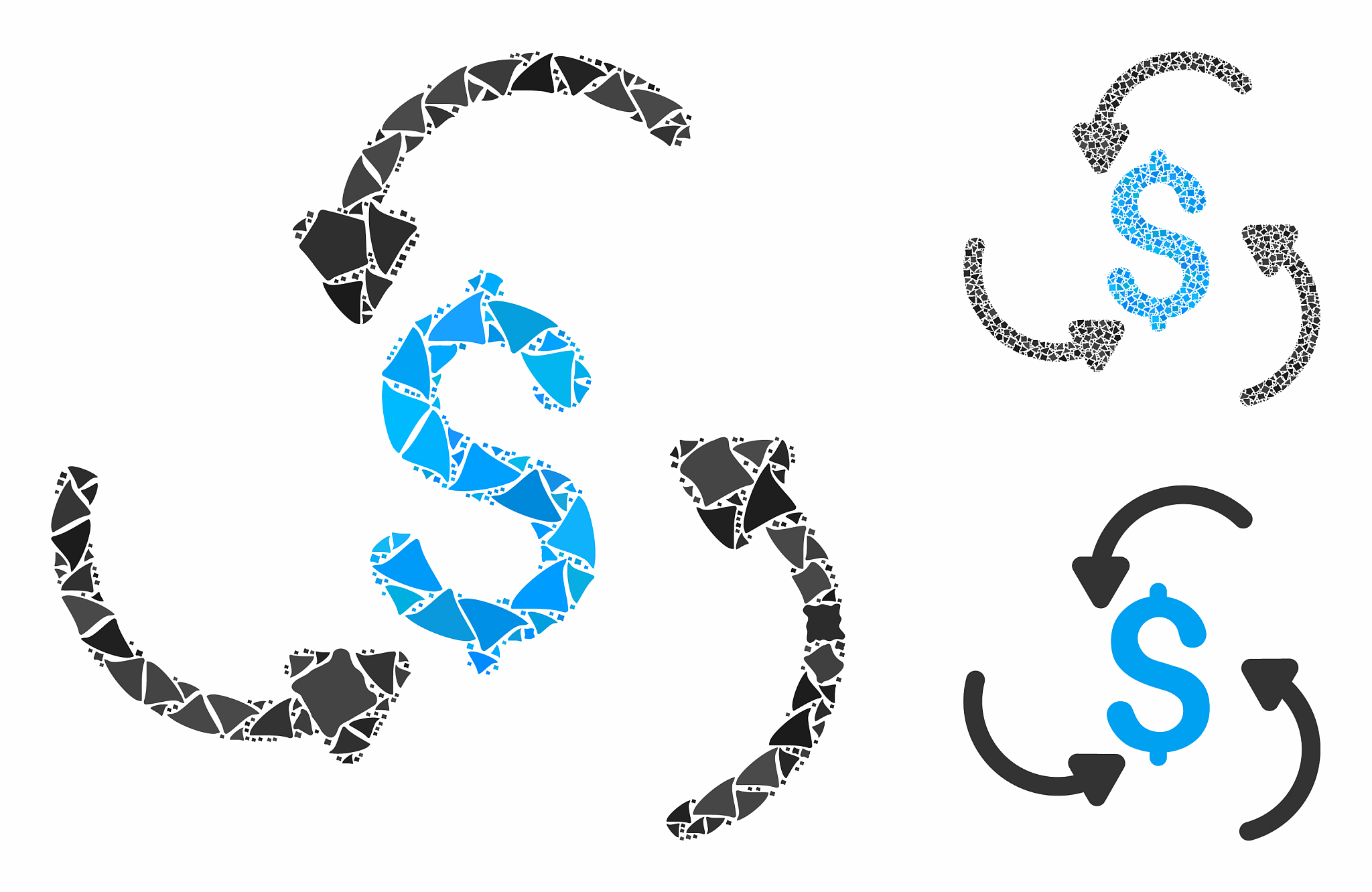 money swirl composition icon trembly elements