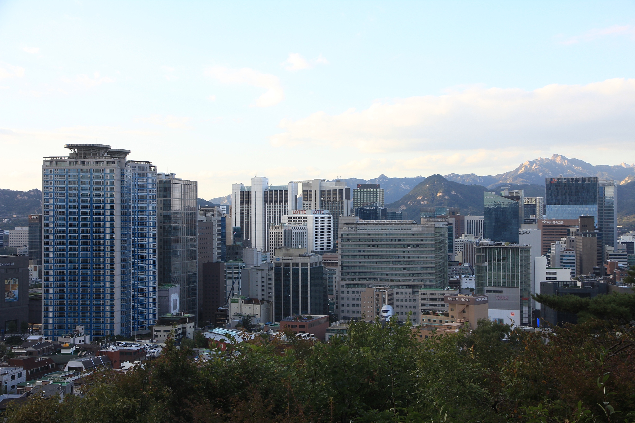 the skyline of seoul, capital of south korea