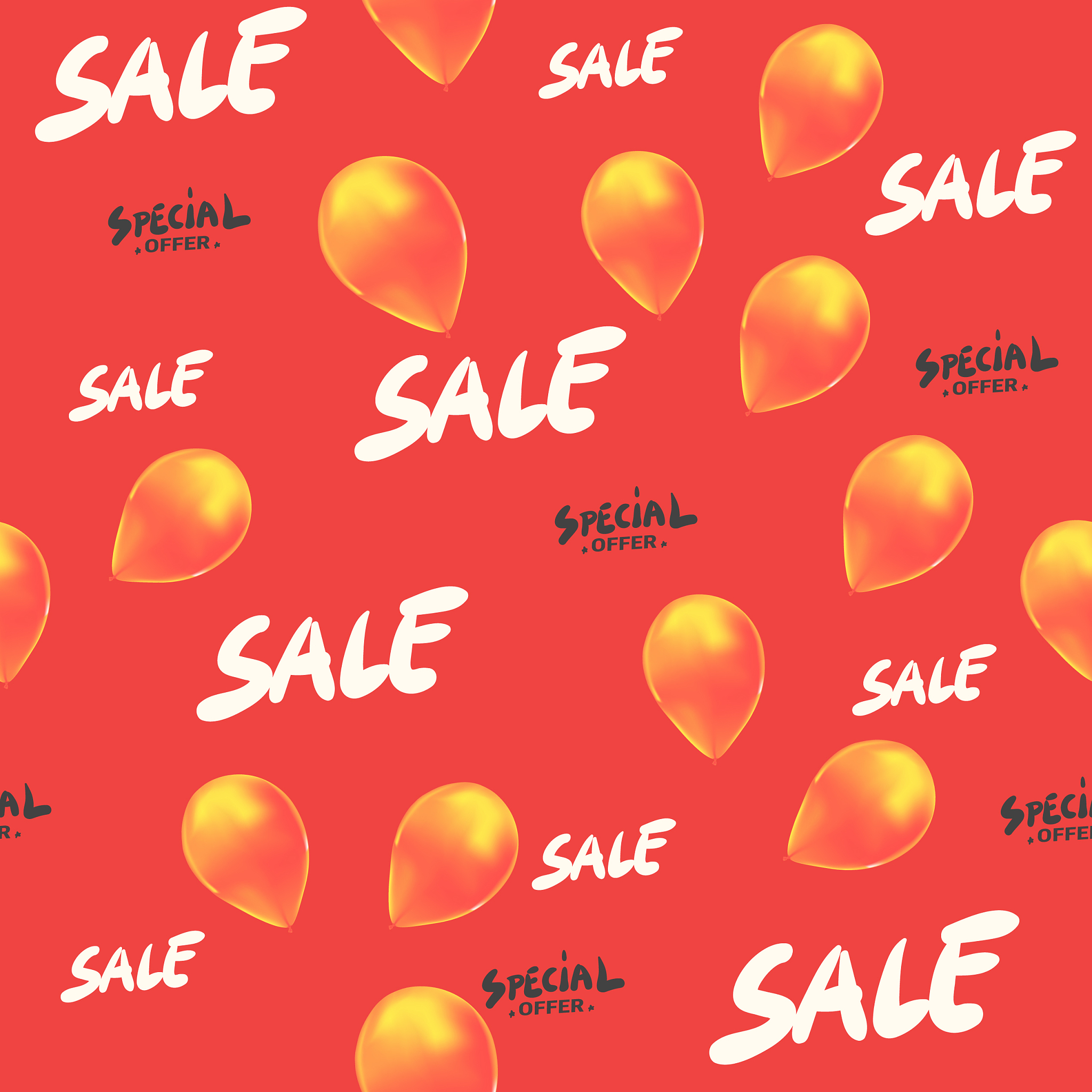sale seamless pattern with balloons special offer