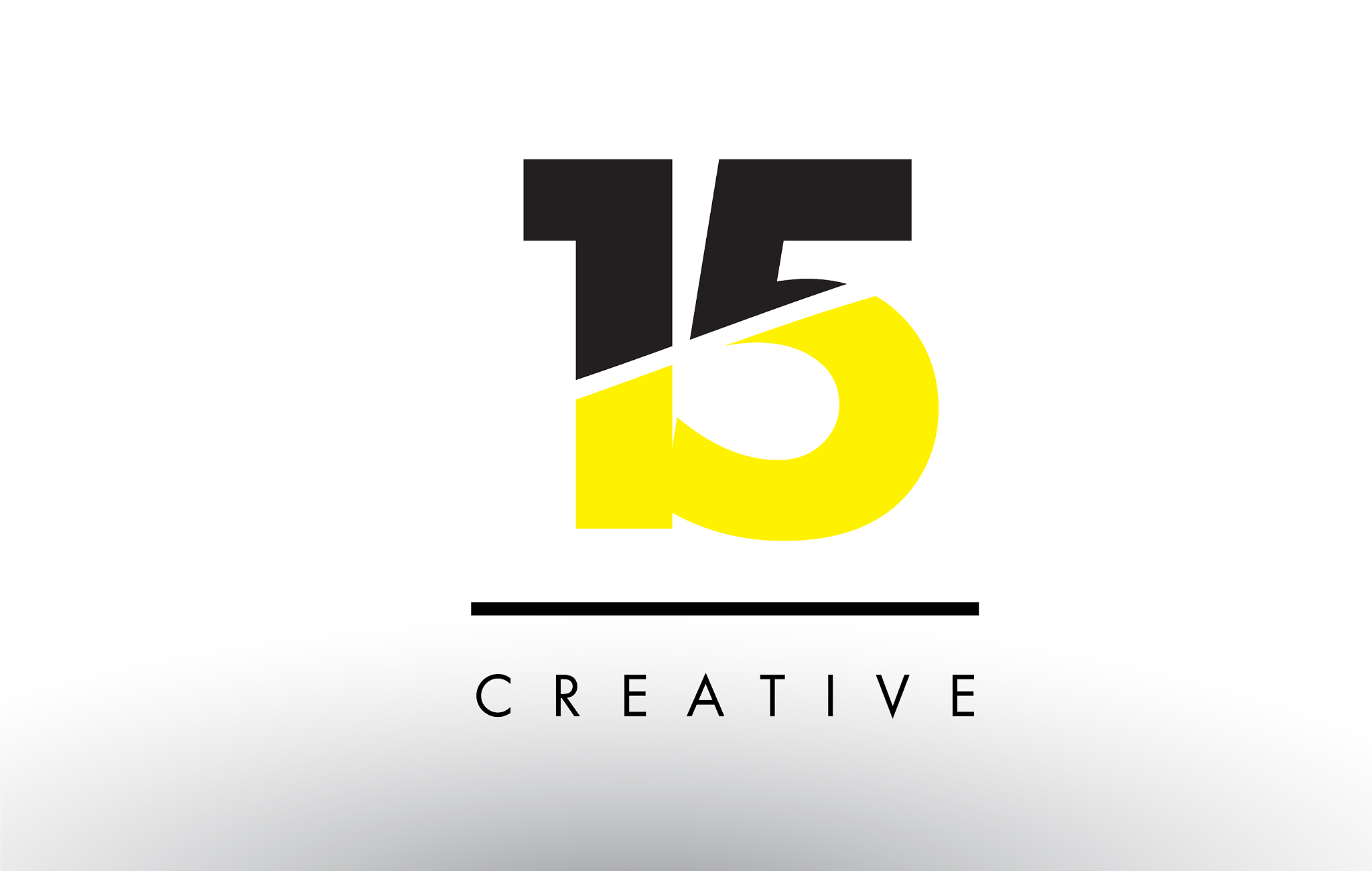 15 black and yellow number logo design