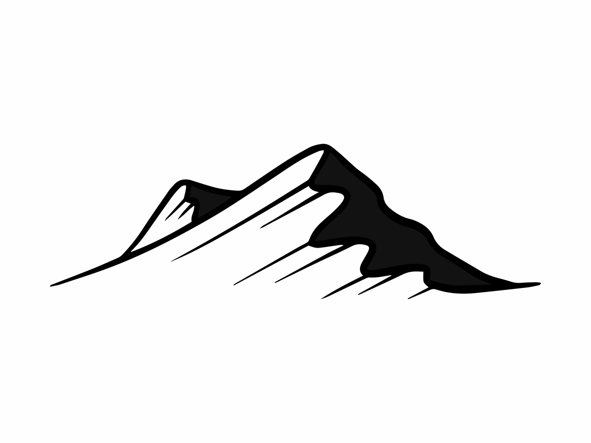山脉线条艺术手绘