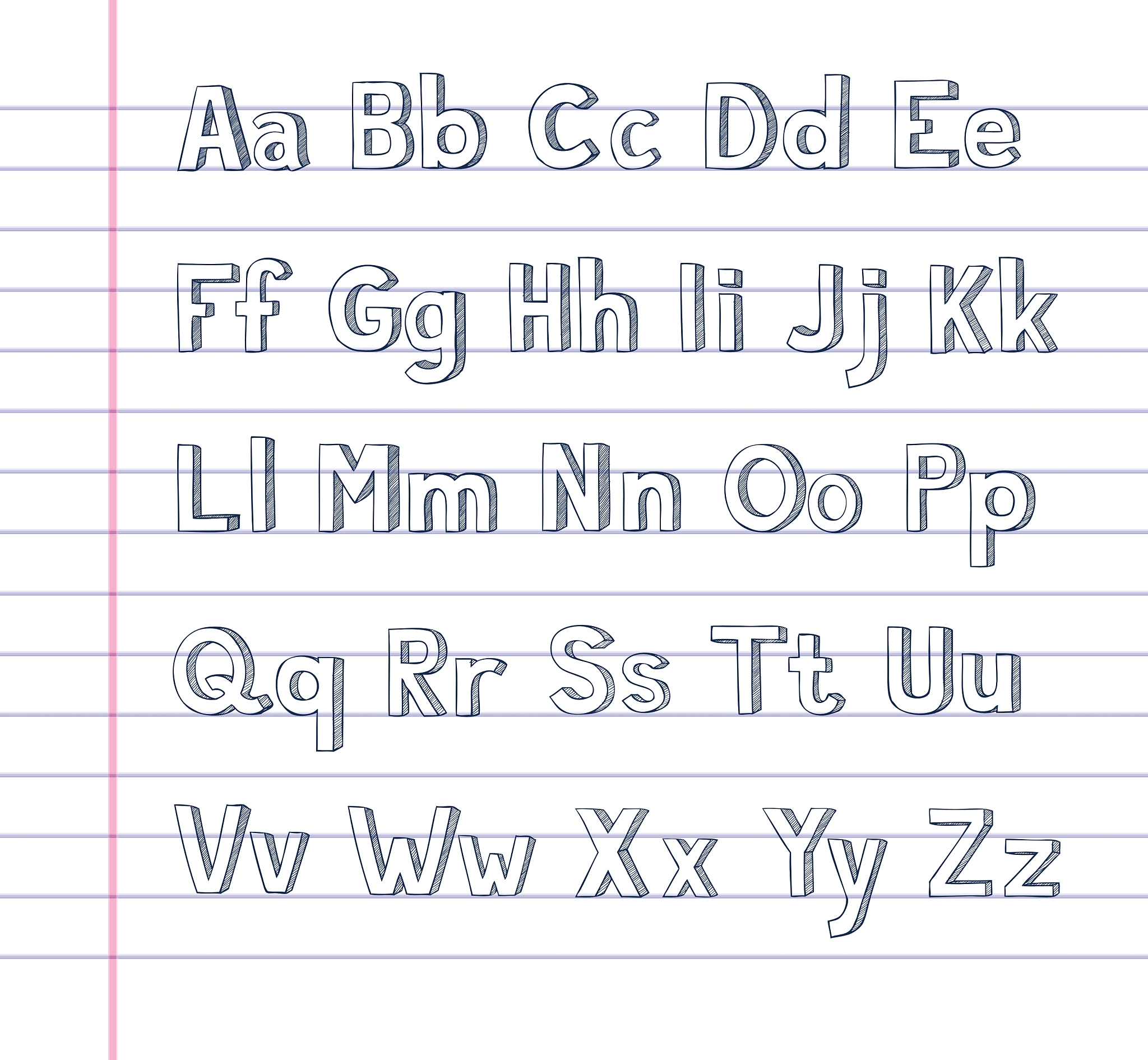 26 English letters writing standard and tracing writing word post with stroke order can also be imitated perfect printable version ______ __________________ __________________ ___________