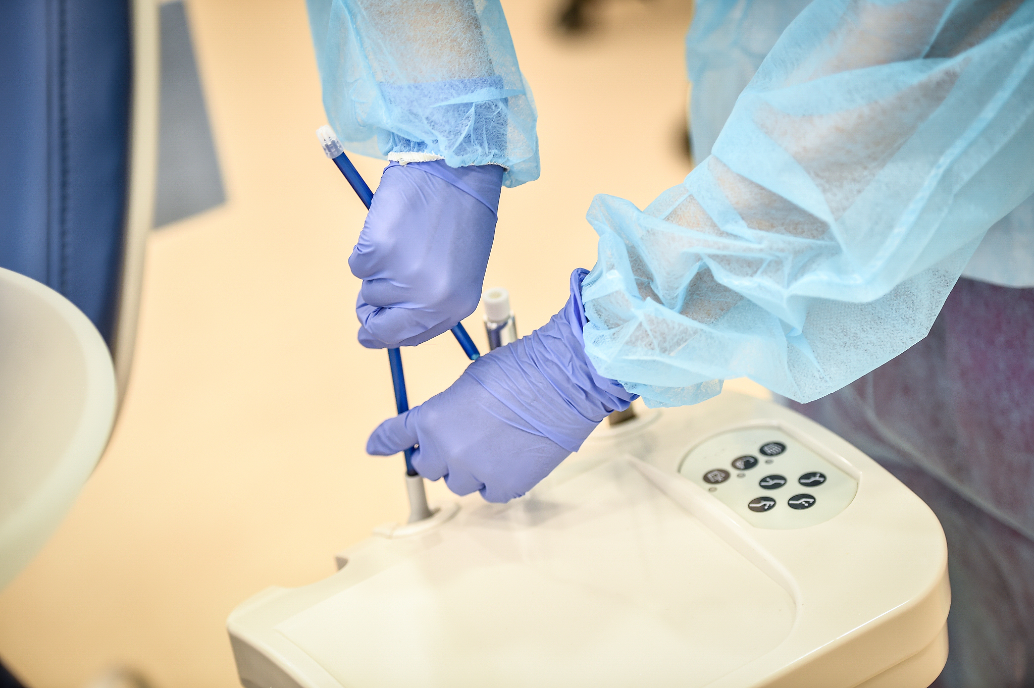 sterilized medical equipment inside a dental clinic during the c