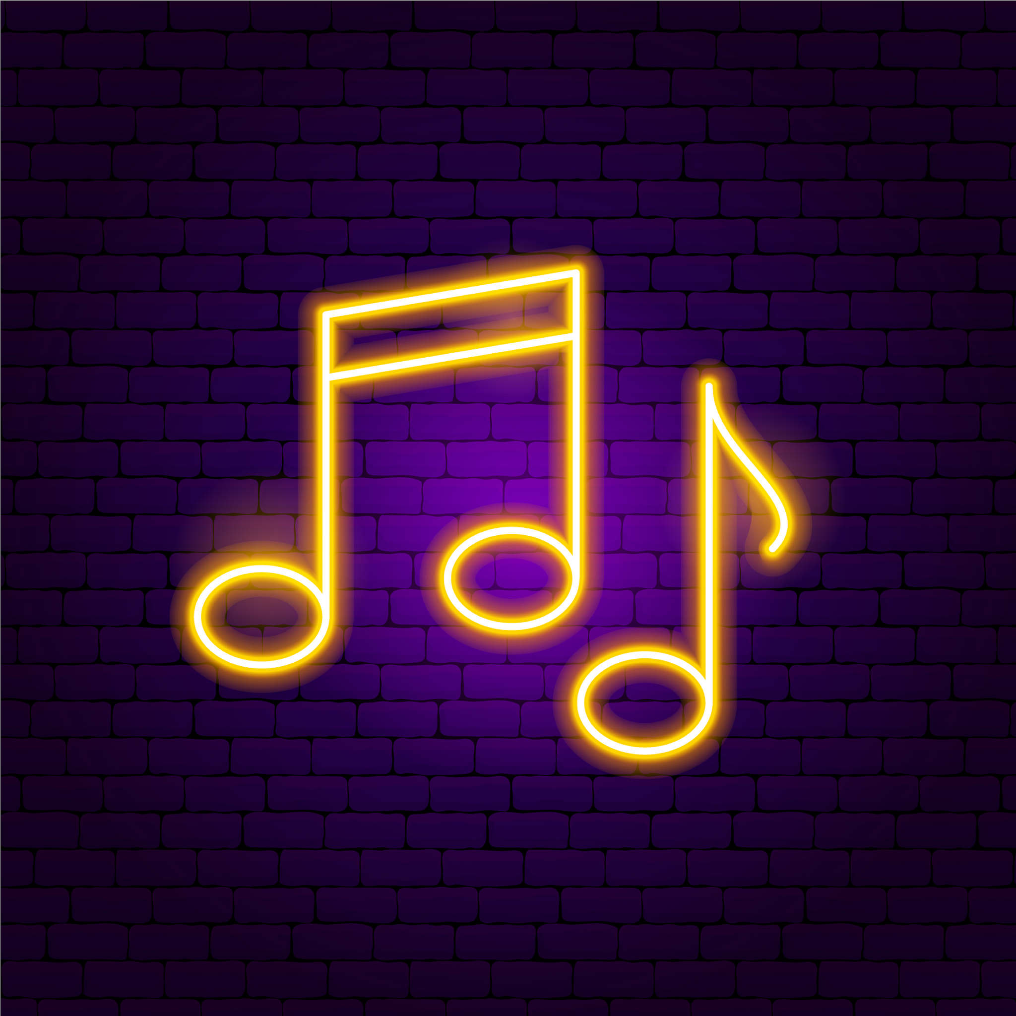 music notes neon sign