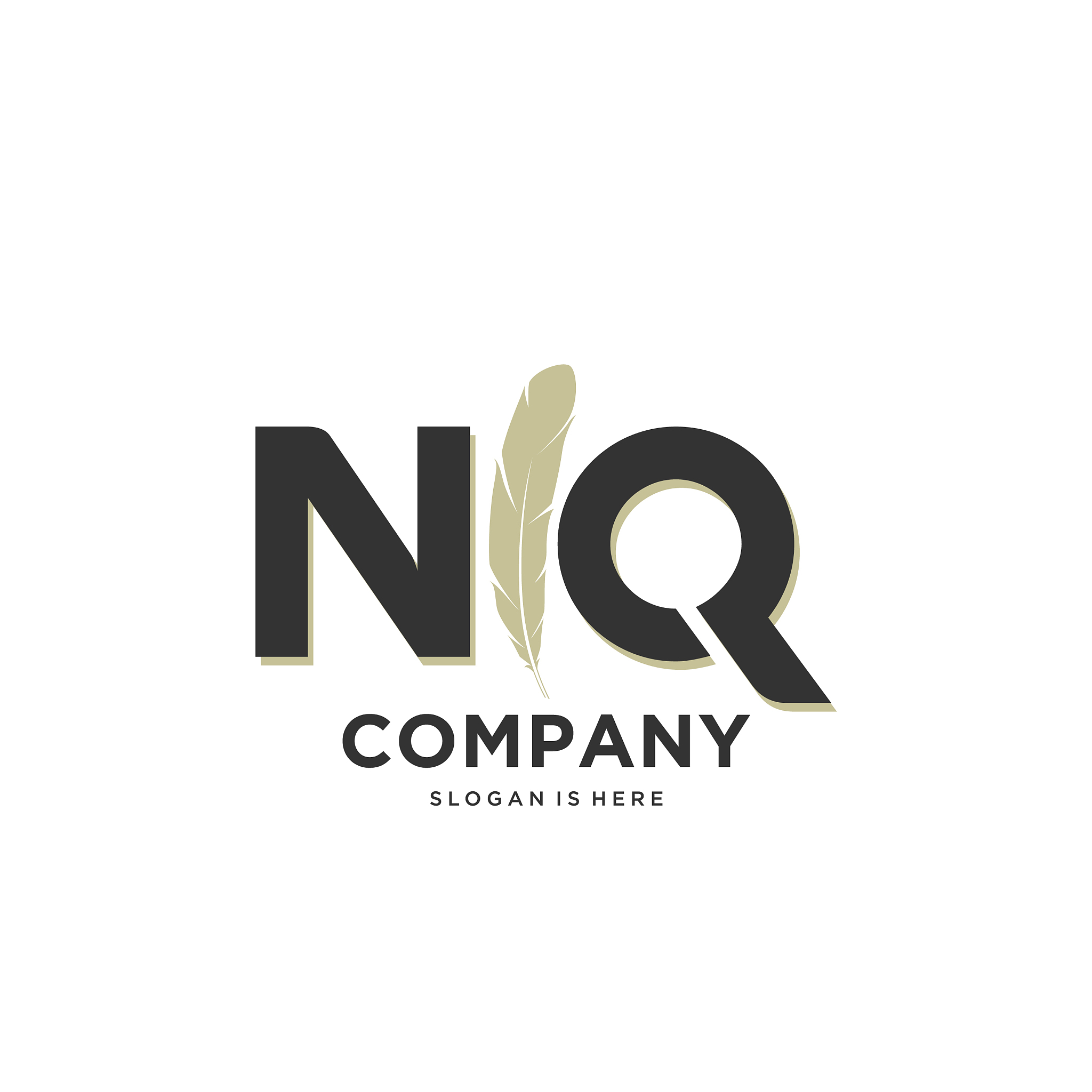 initial nq letter unique attractive creative