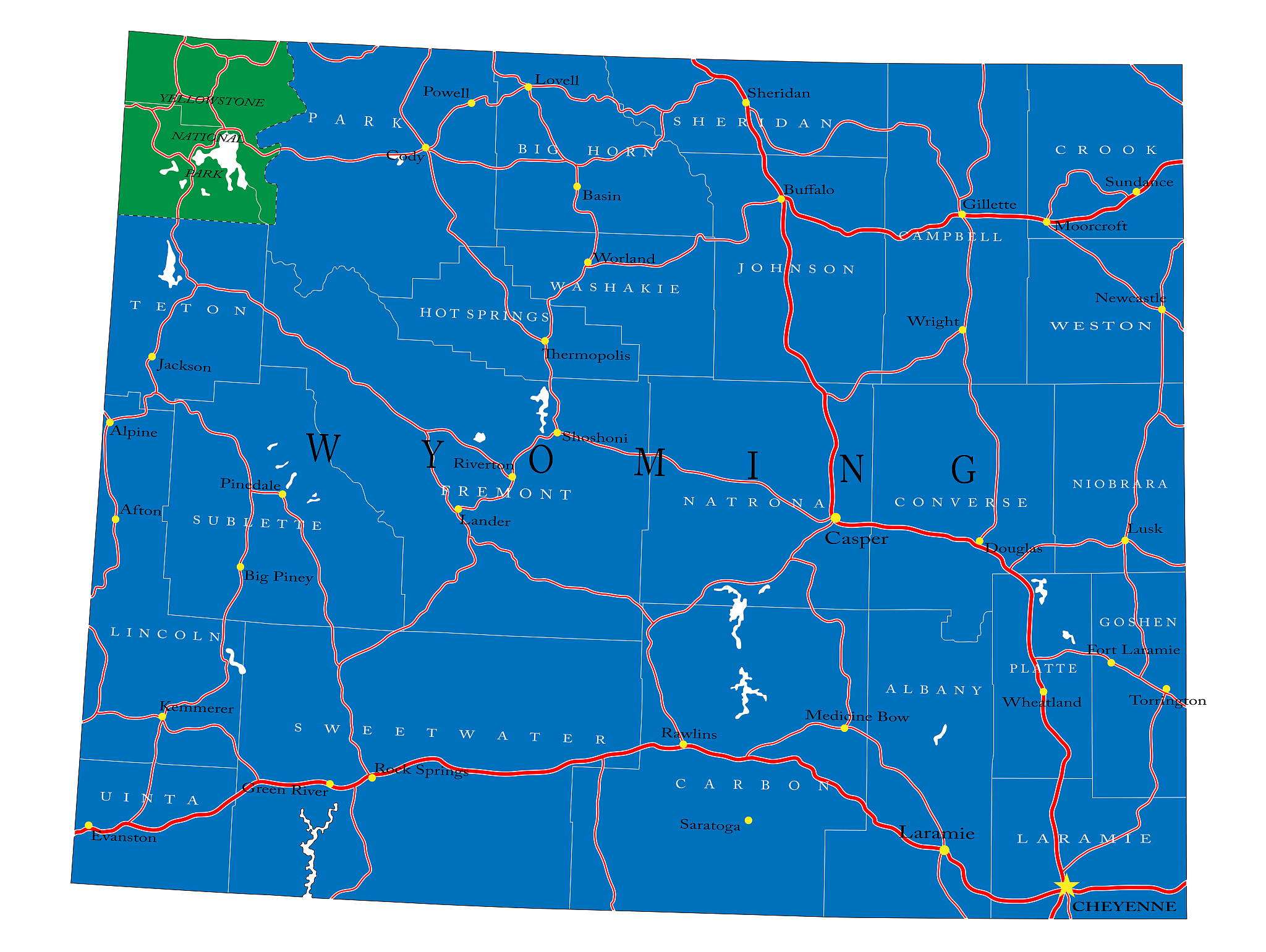 wyoming state political map