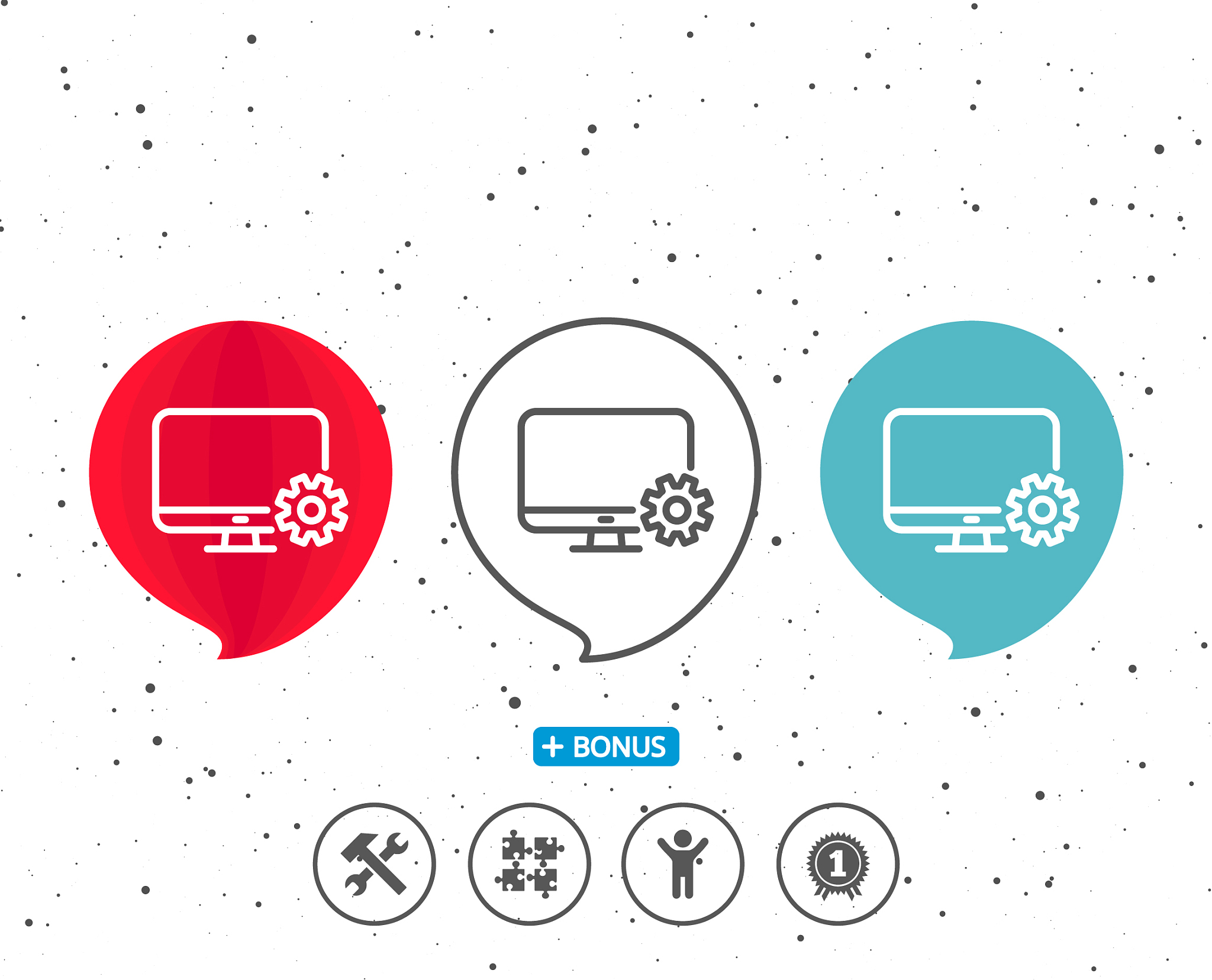 computer or monitor icon service cogwheel sign