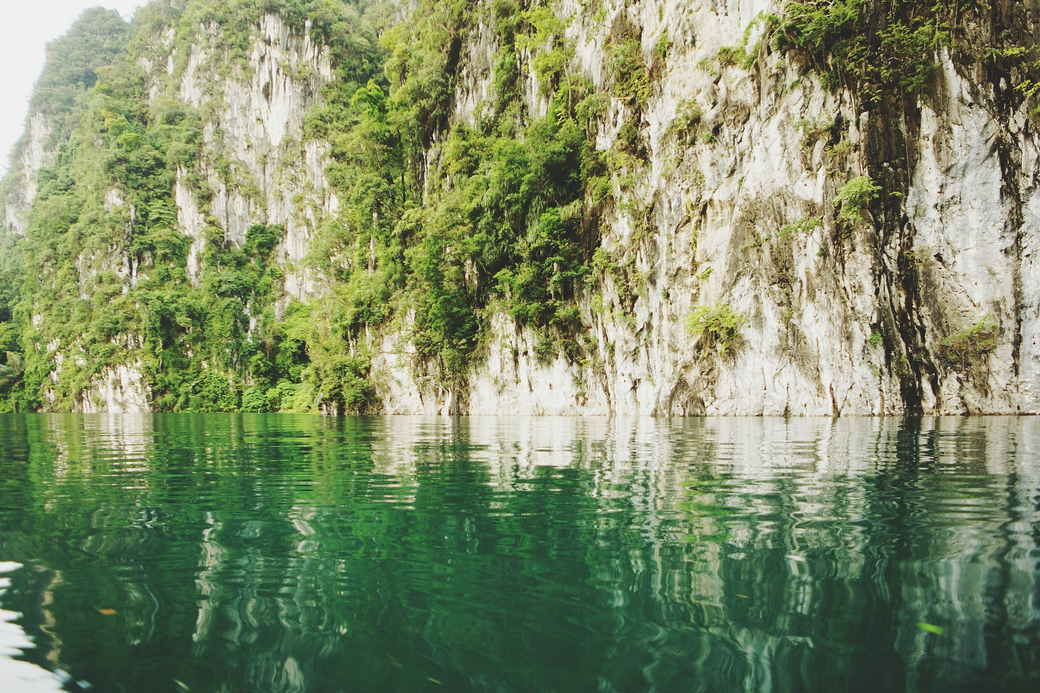rock formations by lake