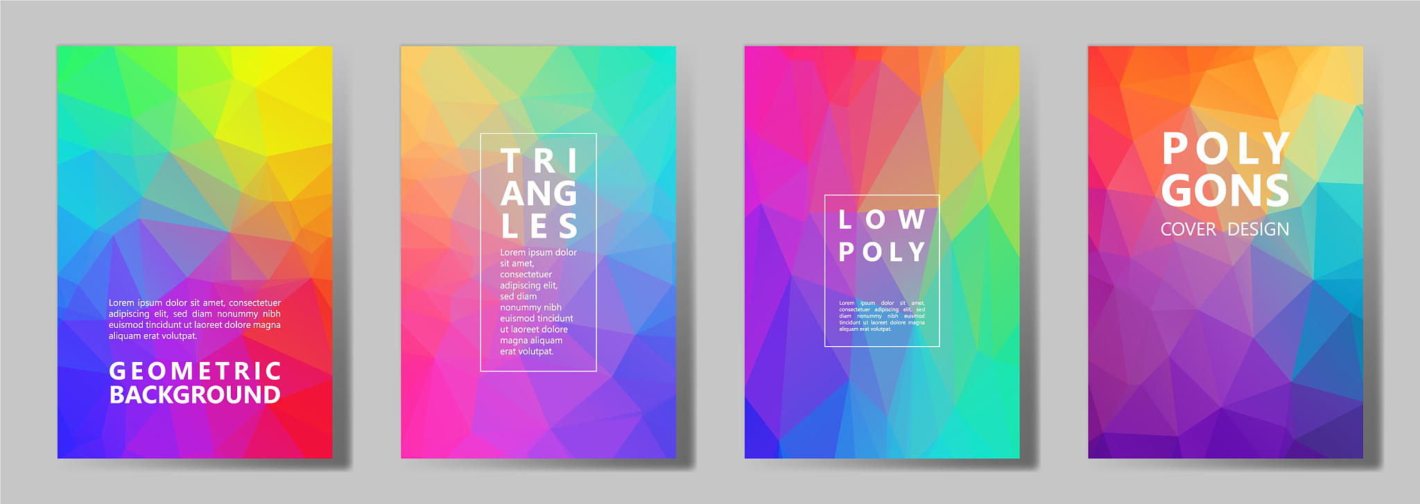 facet polygonal abstract cover pages low poly set