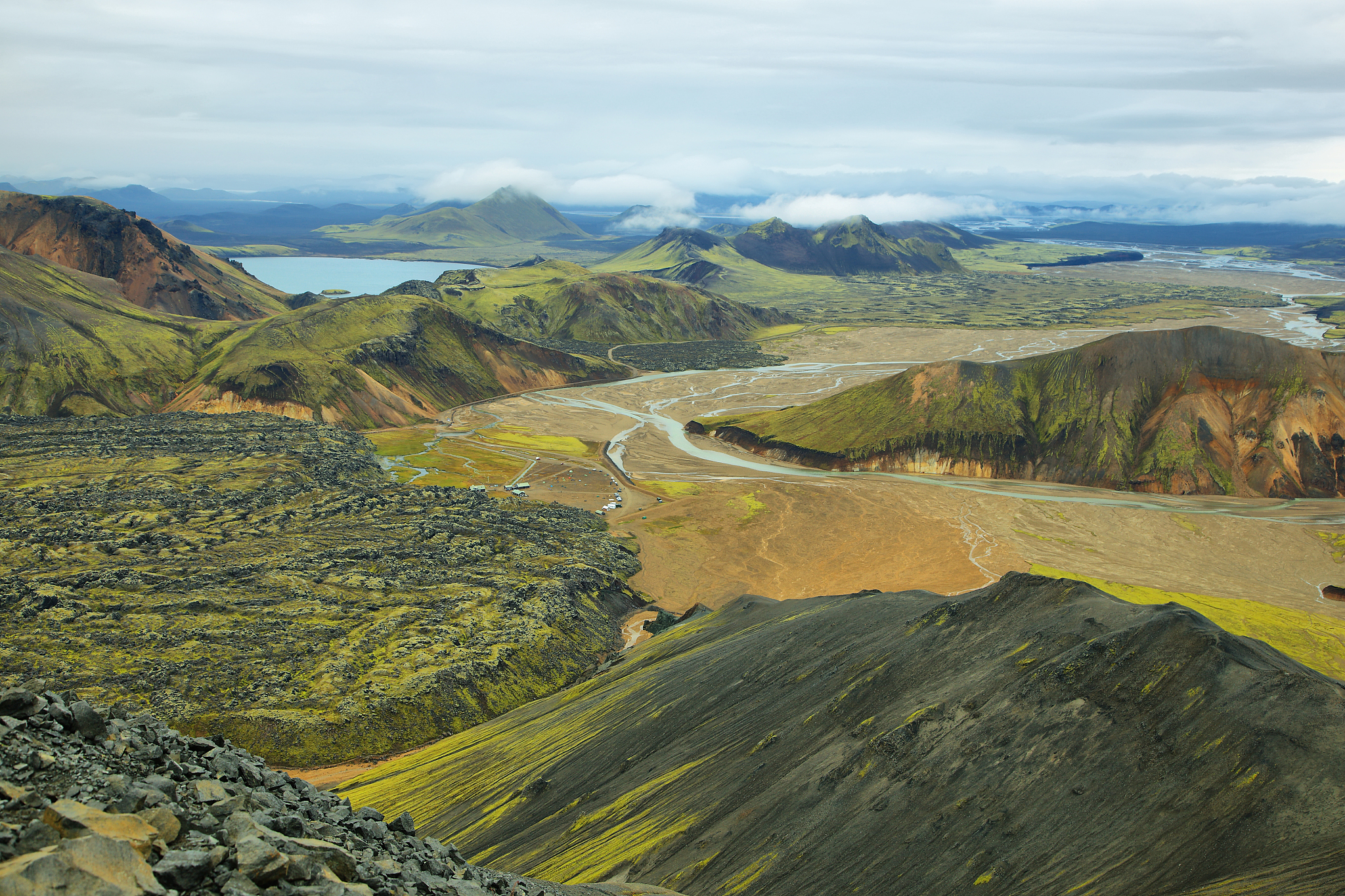 multicolored mountains at landmannalaugar,