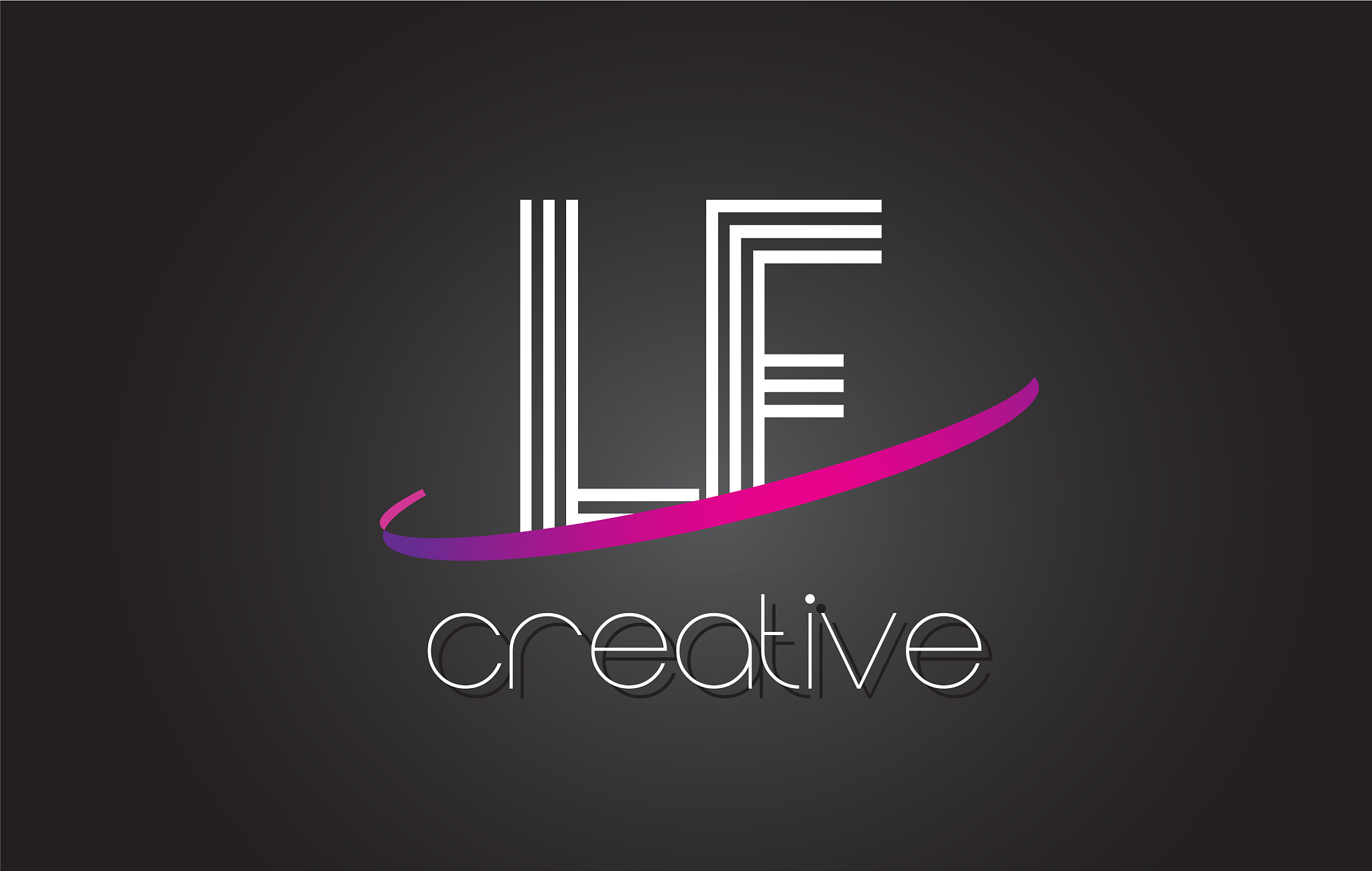 lf l f letter logo with lines design and purple