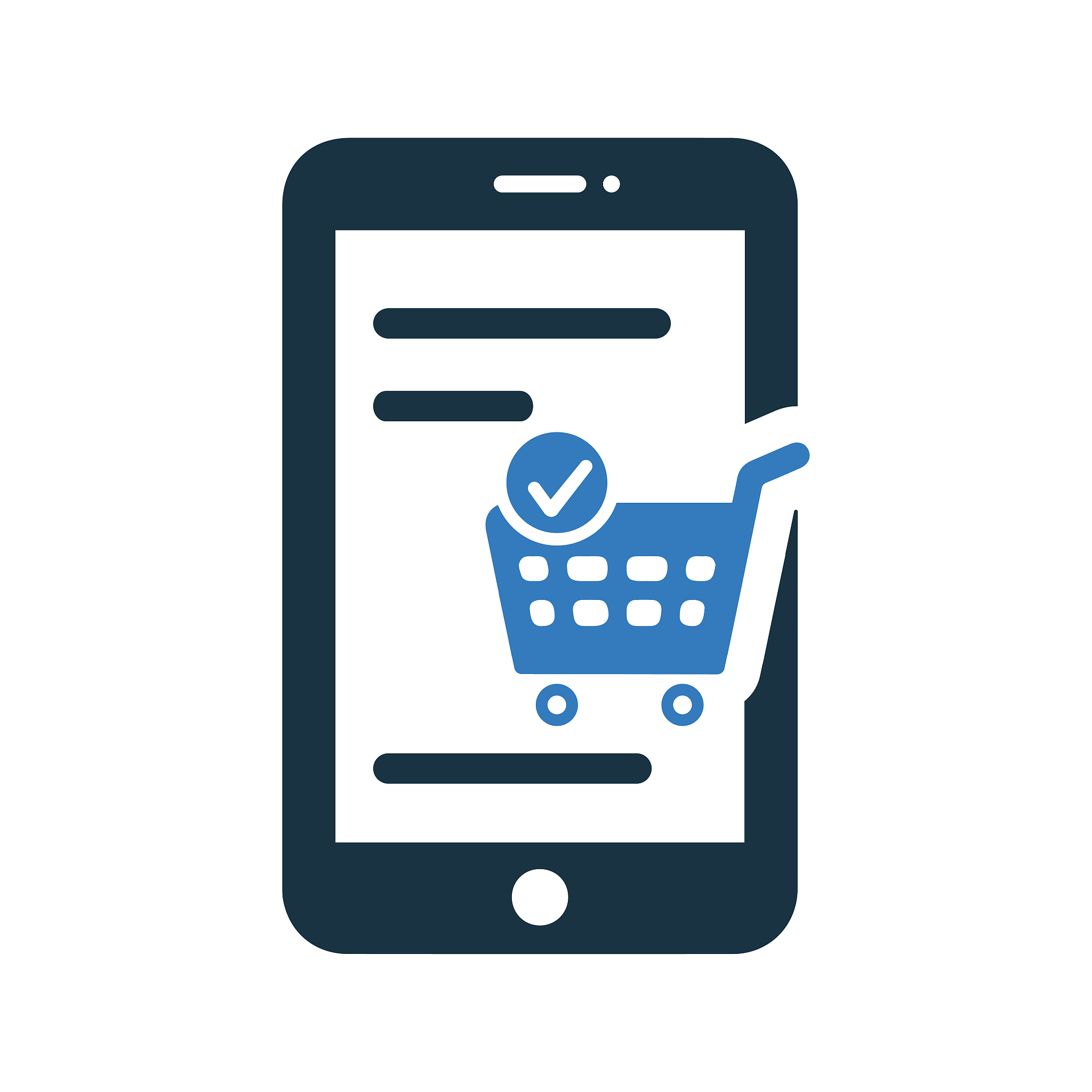mobile online shopping icon / vector graphics