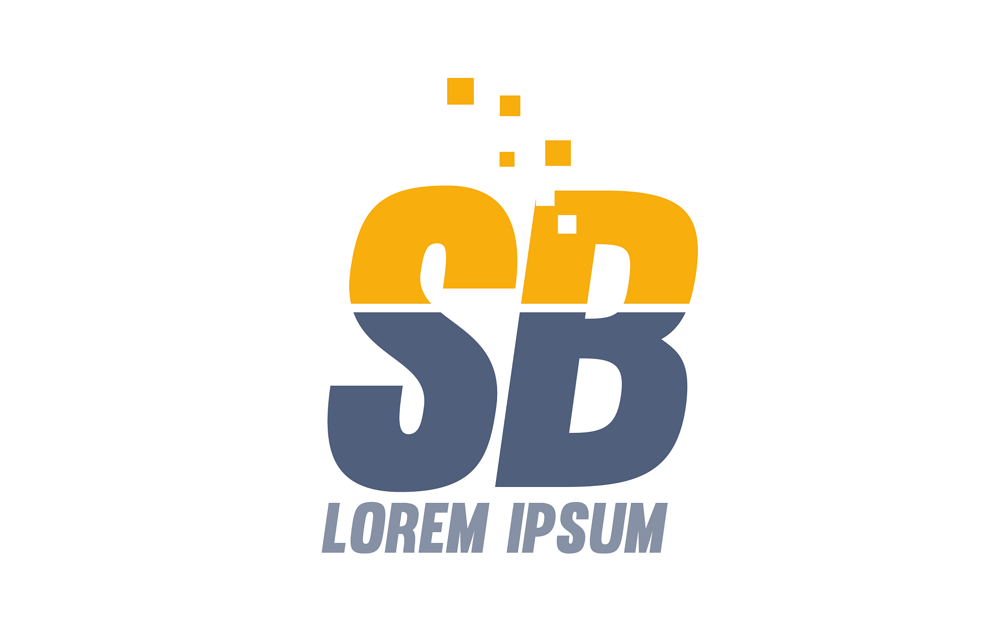 yellow blue sb s b alphabet letter logo company