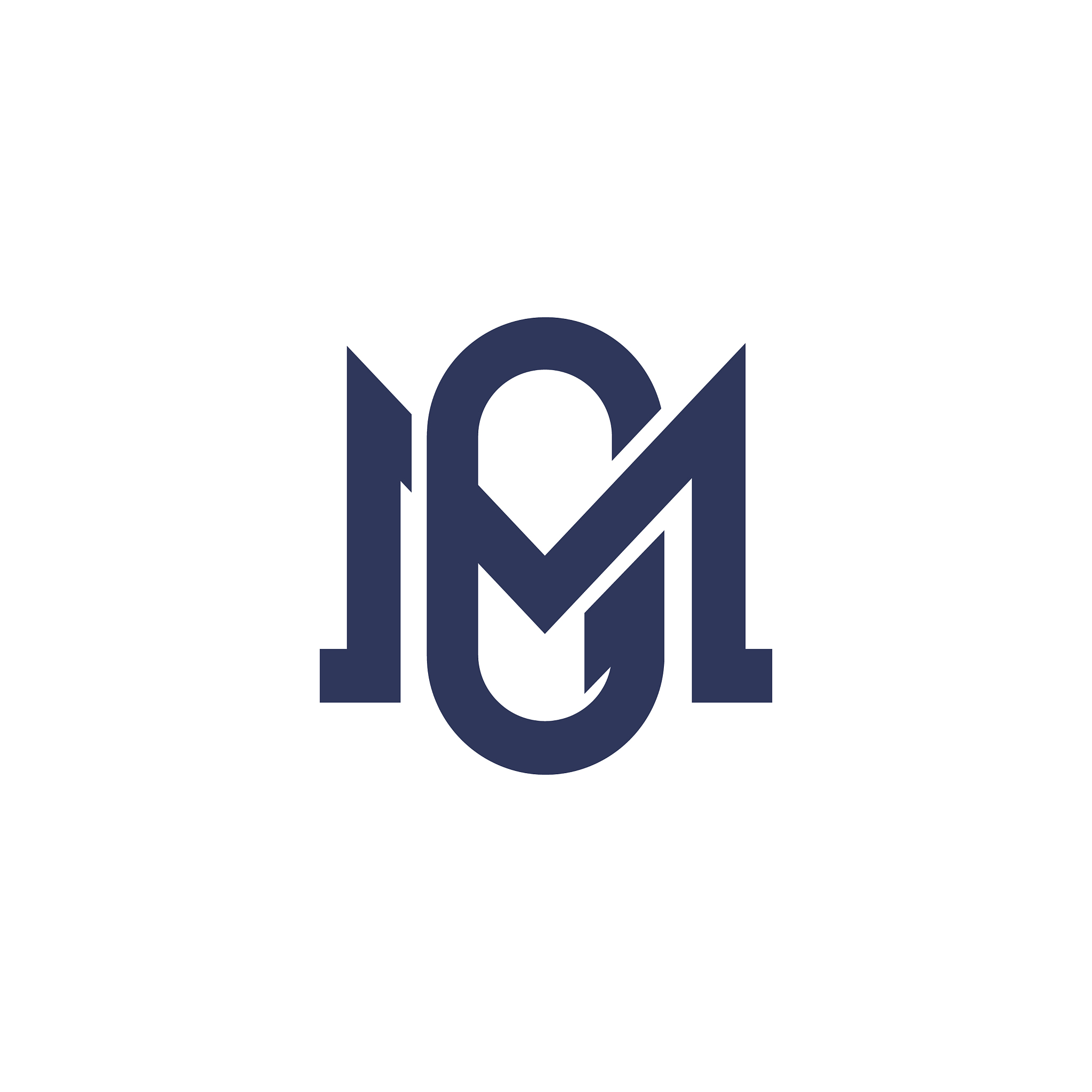 initial letter gm or mg logo design template