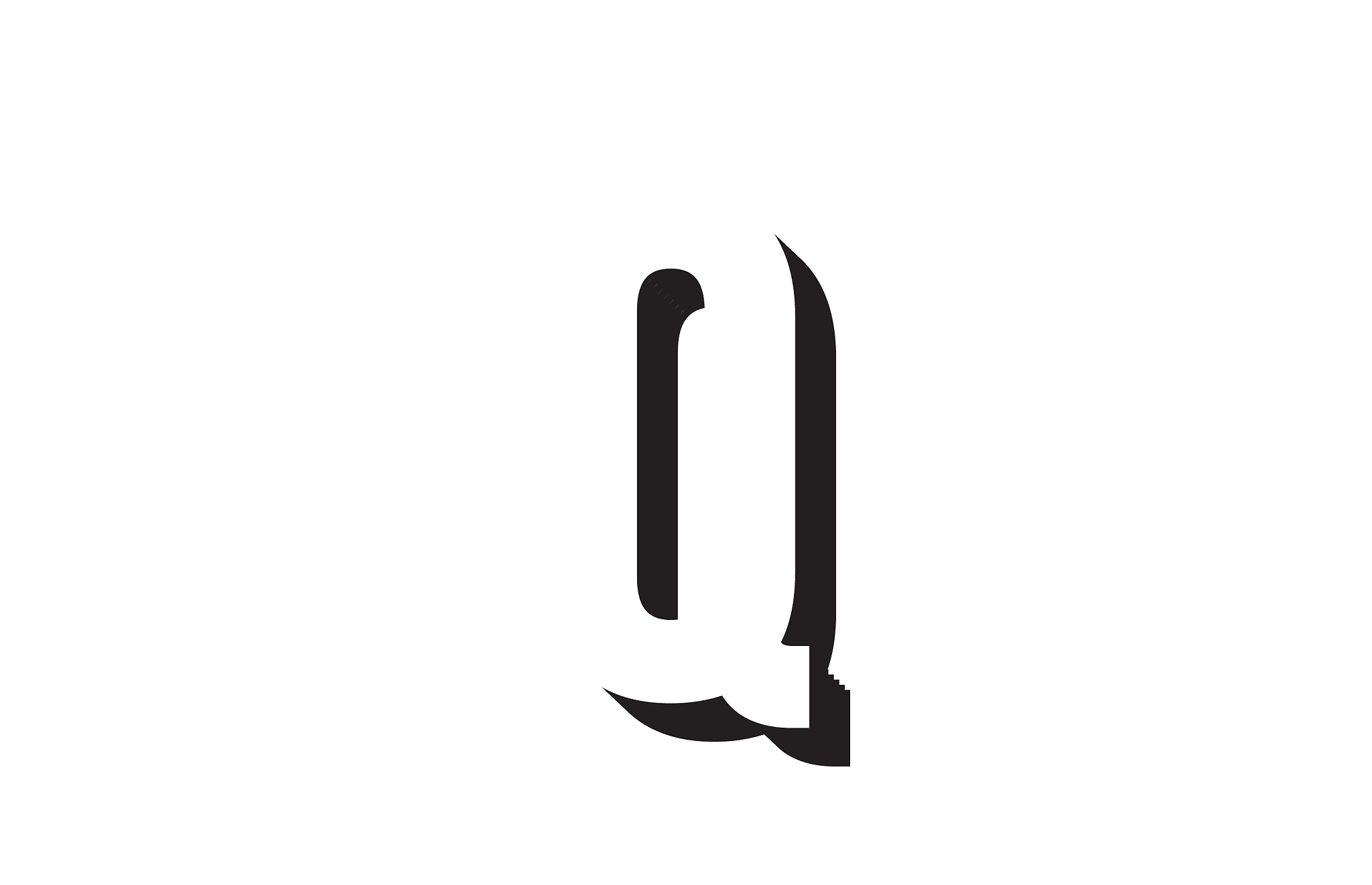 black and white q alphabet letter logo icon design