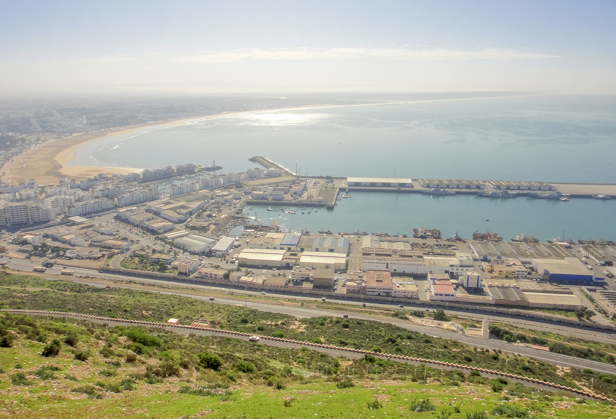 view to agadir town from the mountain. morocco. northern africa