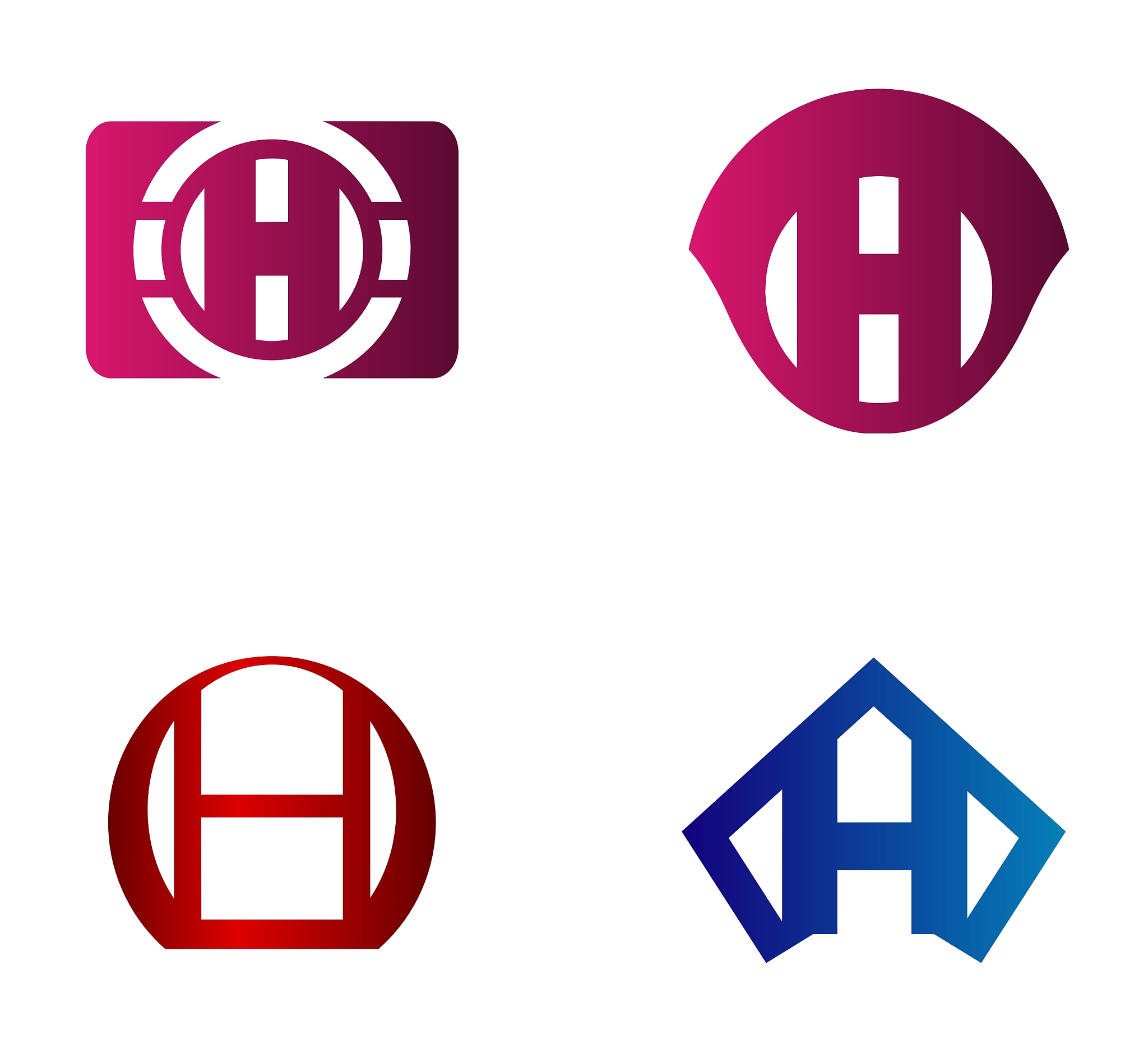 set of letter h logo icons design template element
